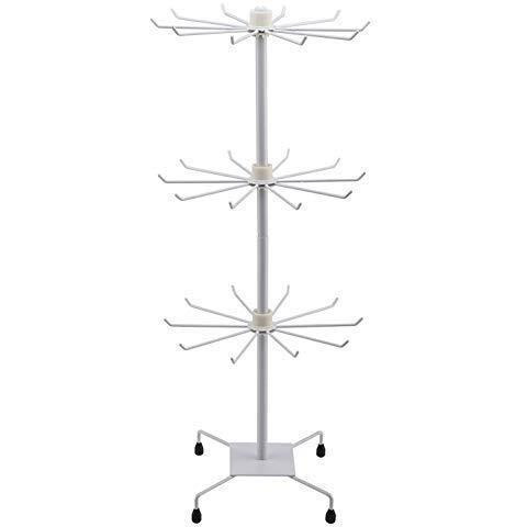 Wisely Metal 3 Layered Rotating Jewellery Stand, Chains, Ear-Rings, Bracelet, Necklace Display Stand Rack for Shop (White)