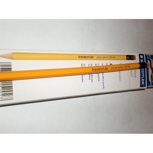 Staedtler HB Pencil with Eraser Tip - Pack of 12 (Yellow)