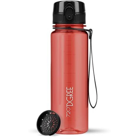 720DGREE Sipper Water Bottle 500ml with Fruit Infuser | BPA, BPS Free | Tritan | For Adults & Kids | For Sports, Gym, Office, Workout | Imperial Red