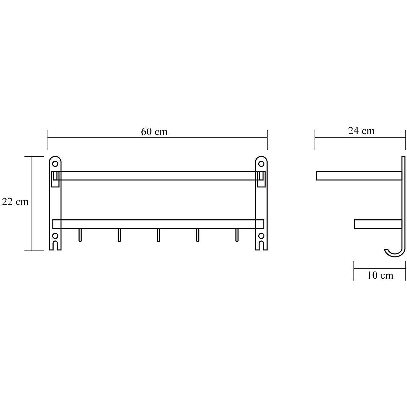 Plantex Bathroom Accessories-Stainless Steel 304 Grade Dual Folding Towel Rack for Bathroom/Towel Stand/Hanger/Bathroom Organizer (24 Inch-Chrome)