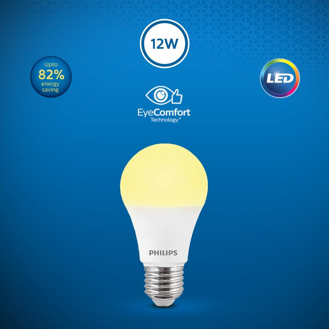 Philips Base E27 12-Watts LED Bulb (Golden Yellow,Pack of 2)