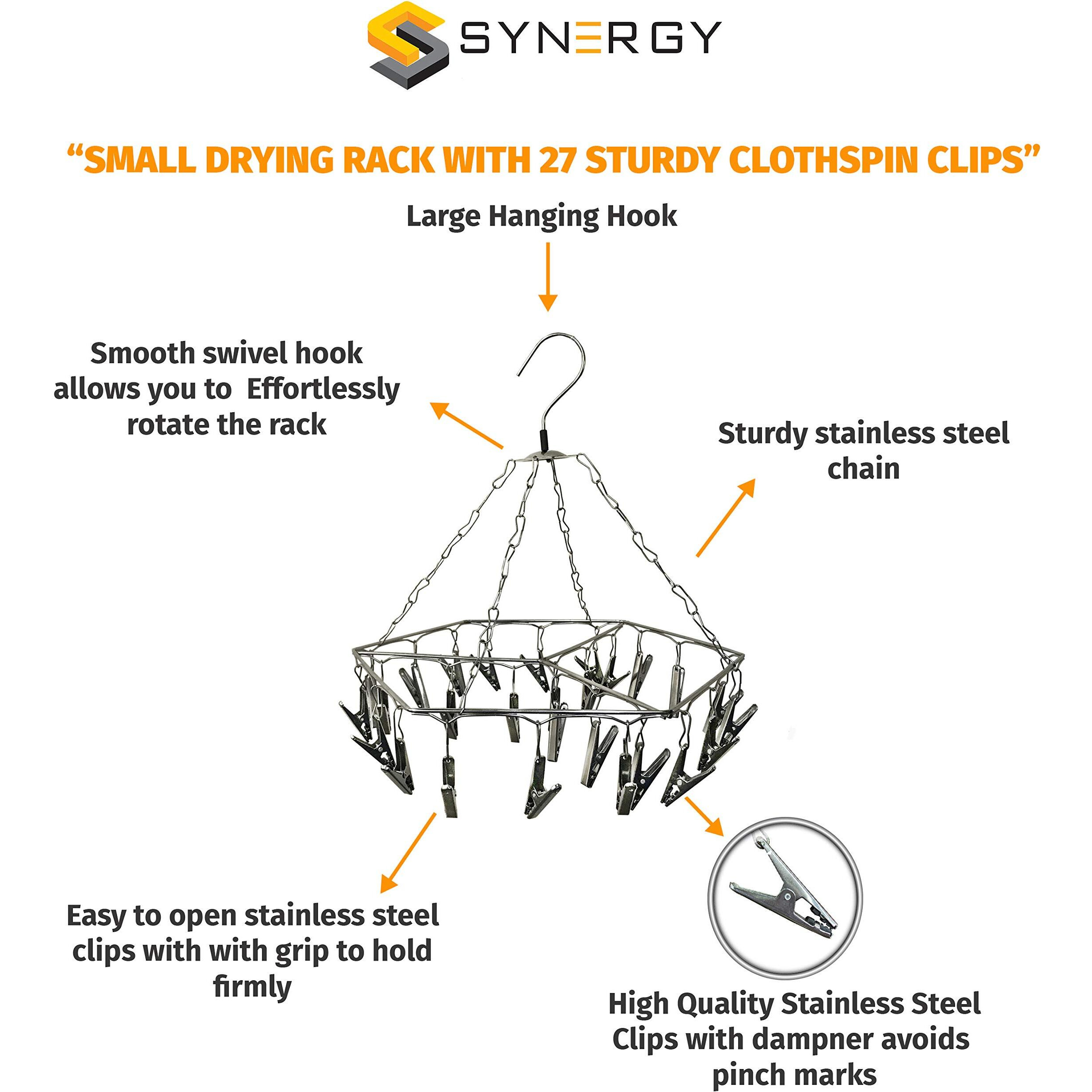 Synergy 27 Clips Stainless Steel Hexagon Cloth Hanger/Clothes Stand for Drying/Clothes Drying Stand/Hanger with Clips/Baby Clothes Dryer/Undergarments Hanger/Stand for Drying Clothes (SY-CS16)