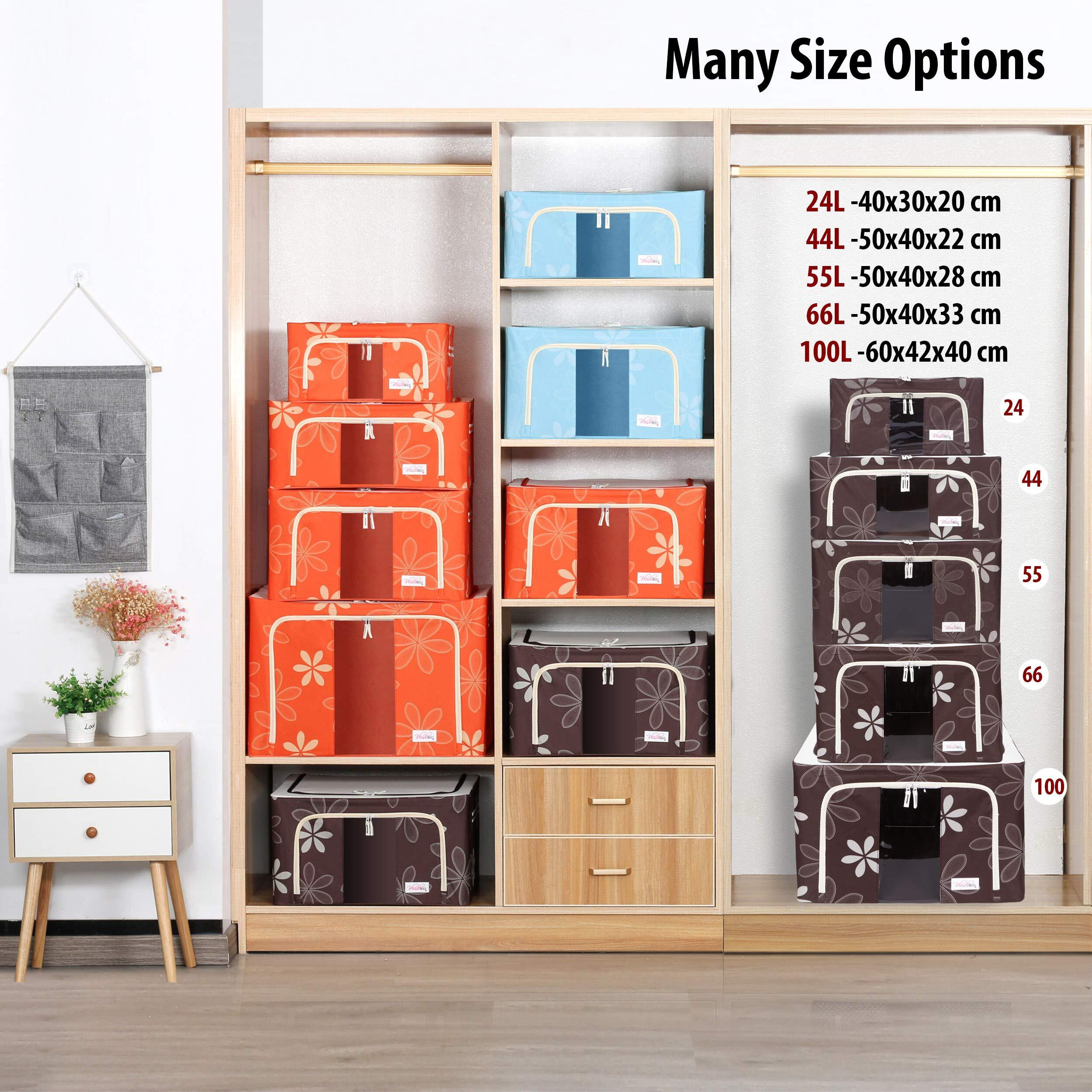 BlushBees Living Box - Storage Boxes for Clothes, Shirts, Saree Cover - 24 Litre, Pack of 1, Brown (Oxford fabric)