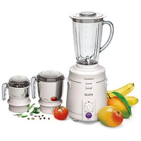 Sujata Supermix 900 Watts Mixer Grinder | 22000 Rotations Per Min | 90 Minutes Continuous Running | 3 Versatile Jars 1750 ml, 1000 ml and 400 ml