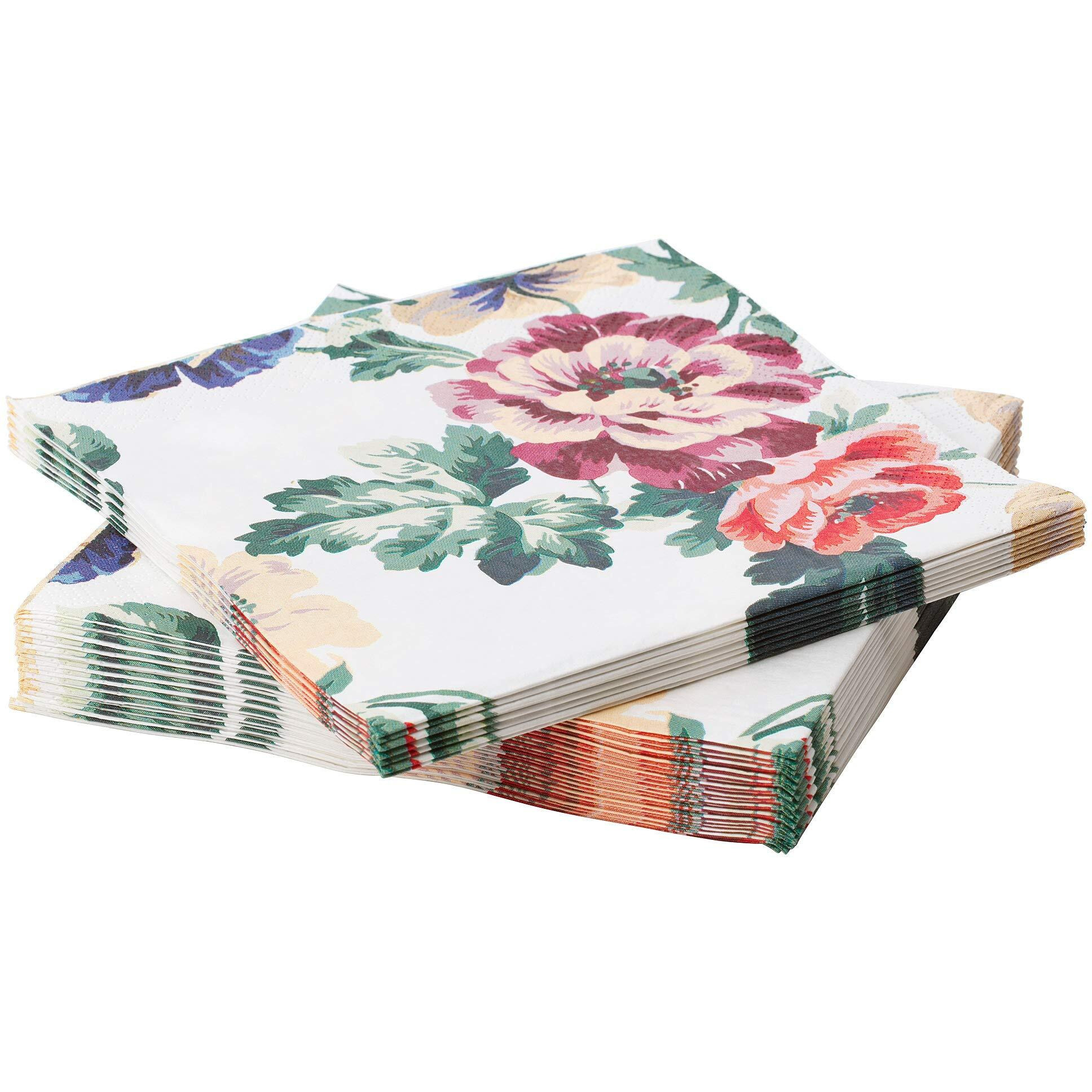 IKEA 803.999.63 Smaksinne Paper Napkin, Multicolor, Flower