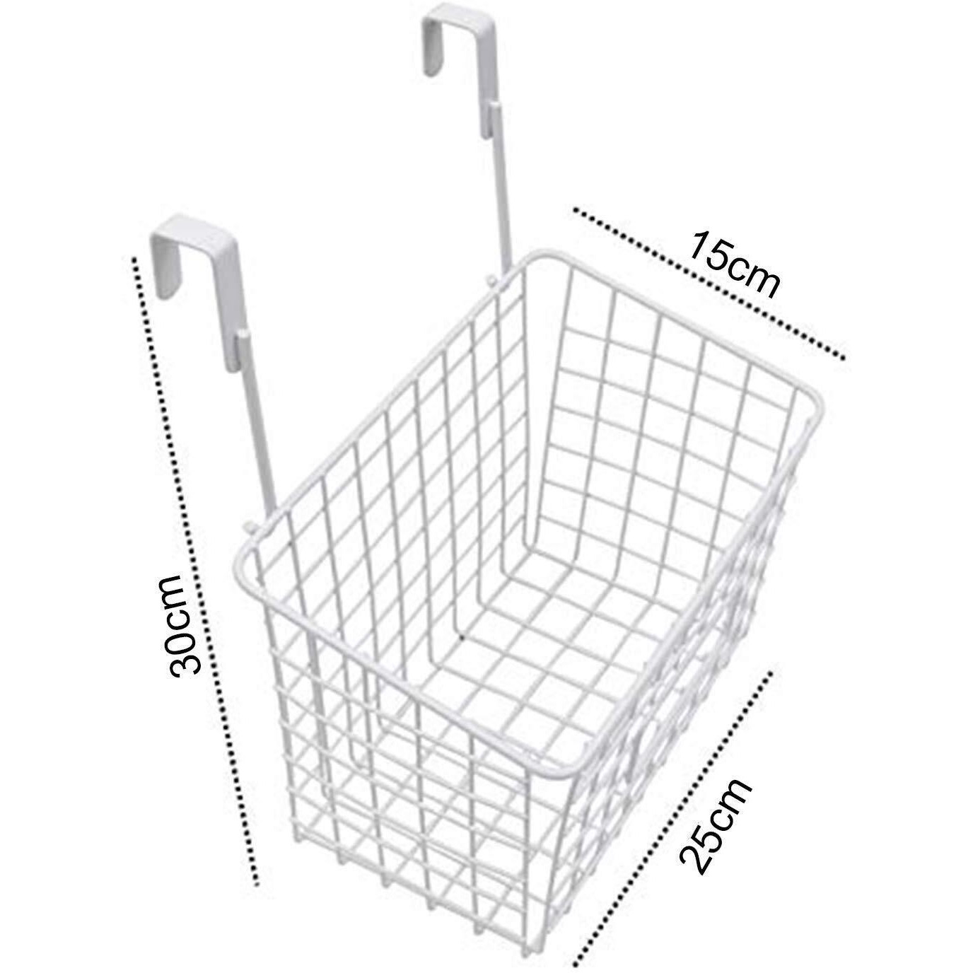 Livzing Multi-Functional Alloy Steel Compact Over The Cabinet Organizer Door Hanging Rack Shelf - Hanging Cabinet Storage Organizer Bin for Kitchen - (White, Hanging Shelves)