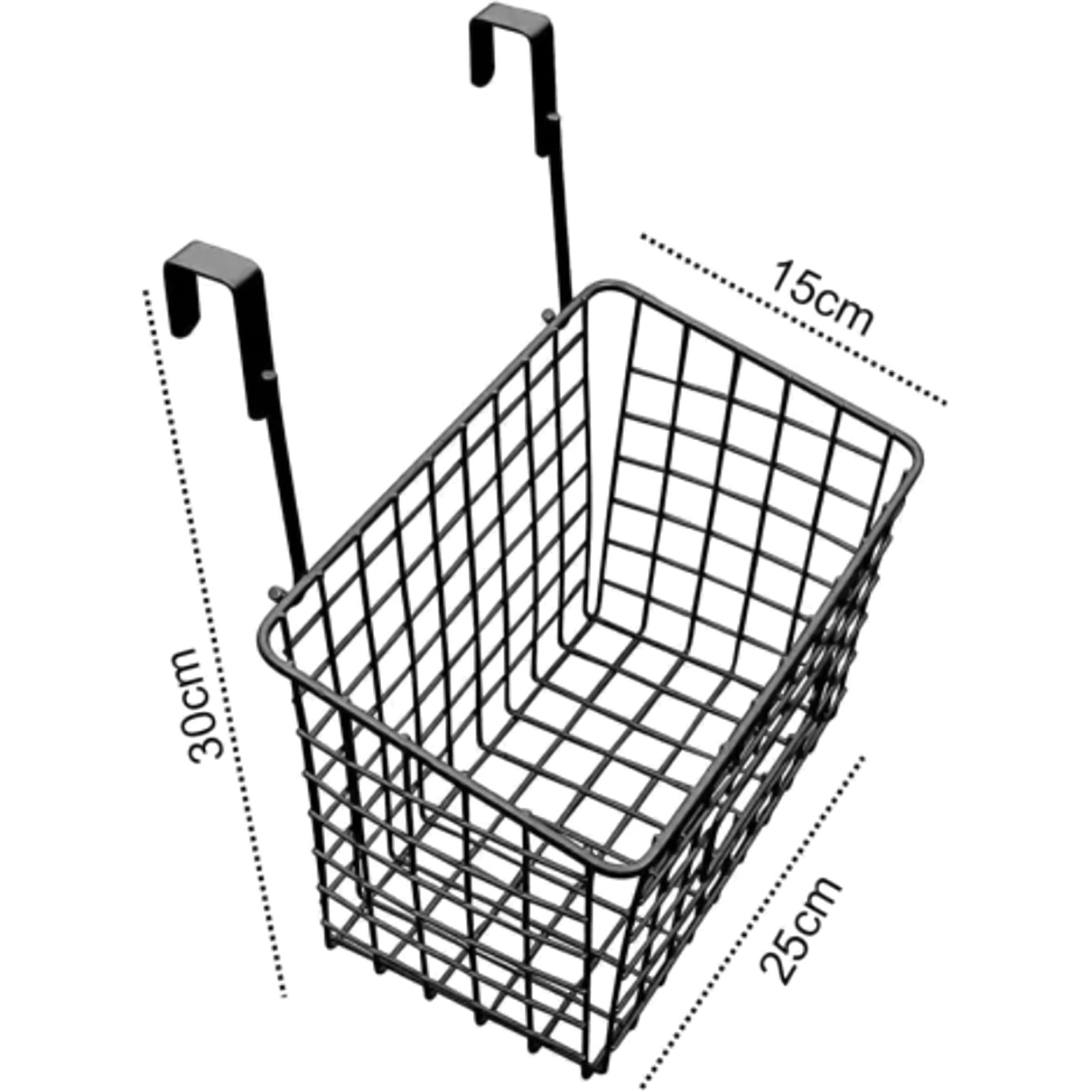 Livzing Multi-Functional Alloy Steel Compact Over The Cabinet Organizer Door Hanging Rack Shelf - Hanging Cabinet Storage Organizer Bin for Kitchen - (Black, Hanging Shelves)