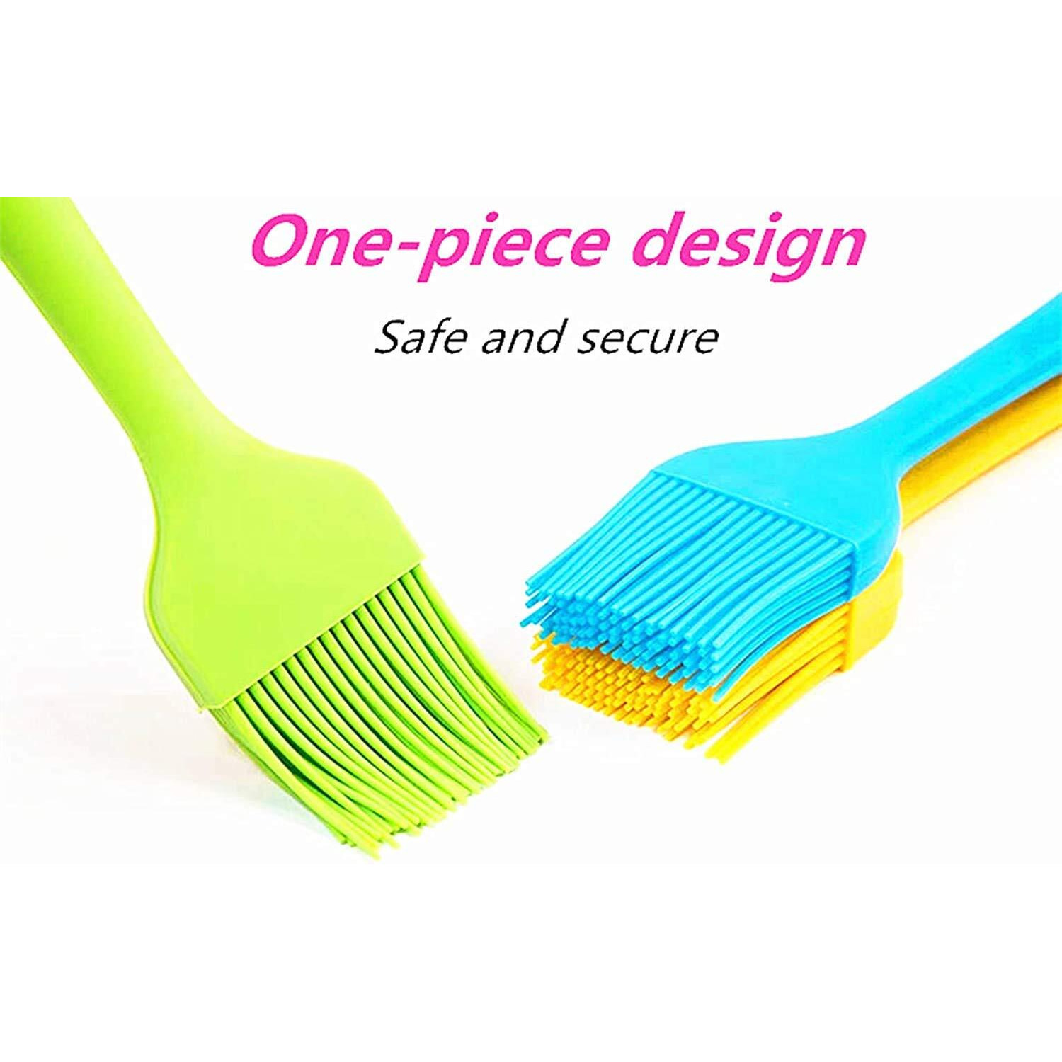 P-Plus International Silicone Basting Brush Set,Stainless Steel Basting Brush with Silicone Bristles for BBQ/Grilling/Pastry Kitchen Oil Brush for Dosa Tawa Pastry (Pack 1(8 inch) Silicone Green)