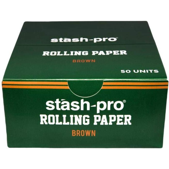 Stash-Pro King Size Smoking Rolling Paper 50 Packs Of 32 Leafs Each (Brown Unbleached)