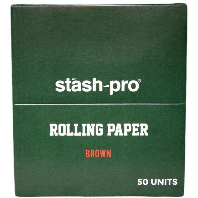 Stash-Pro King Size Smoking Rolling Paper 50 Packs Of 32 Leafs Each (Brown Unbleached)