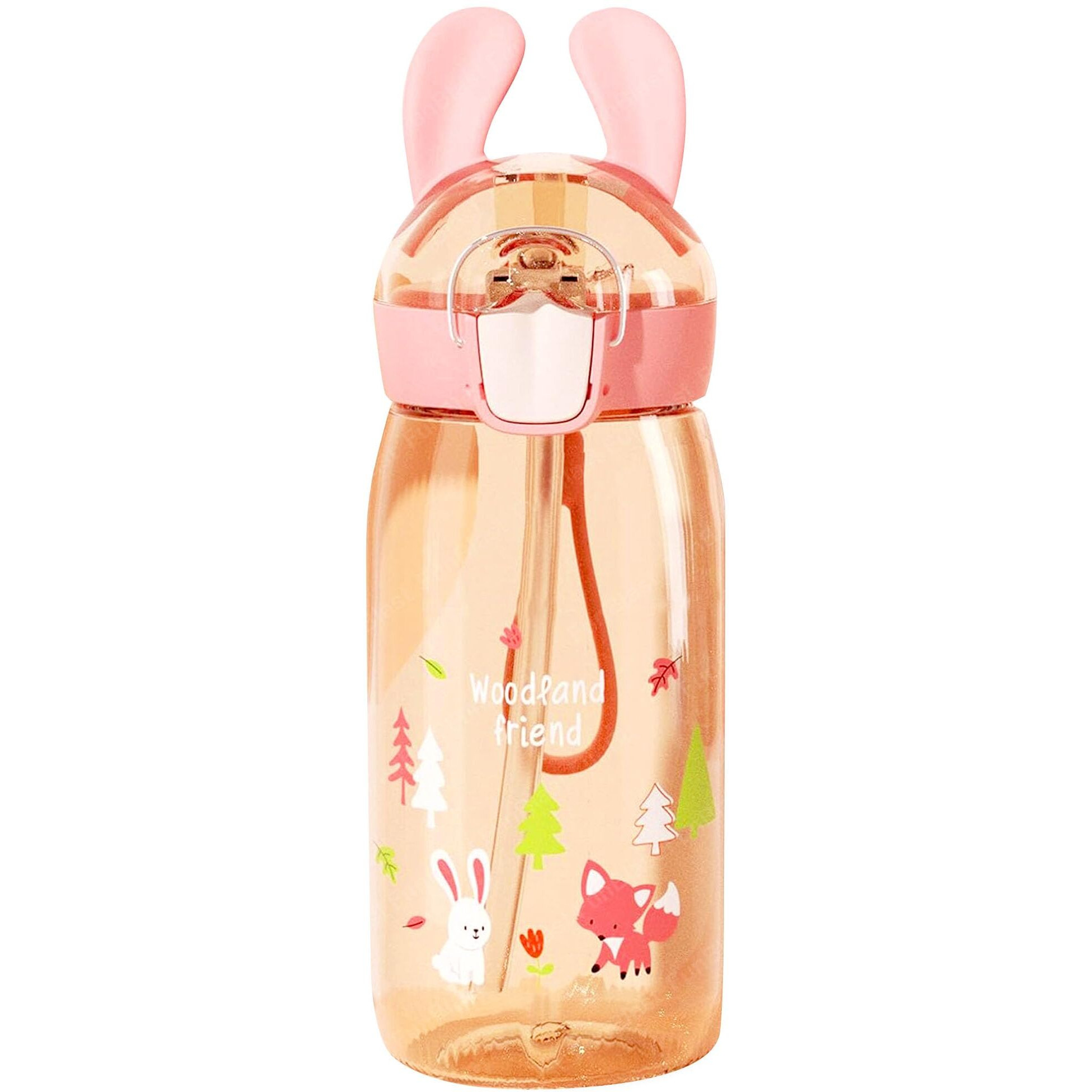 FunBlast Tritan Water Bottle For Kids, Cute Design Water Bottle With Sipper, Sipper Bottle For Kids -Anti-Leak Kids Cartoon Water Bottle For Kids - 550 Ml (Rabbit)