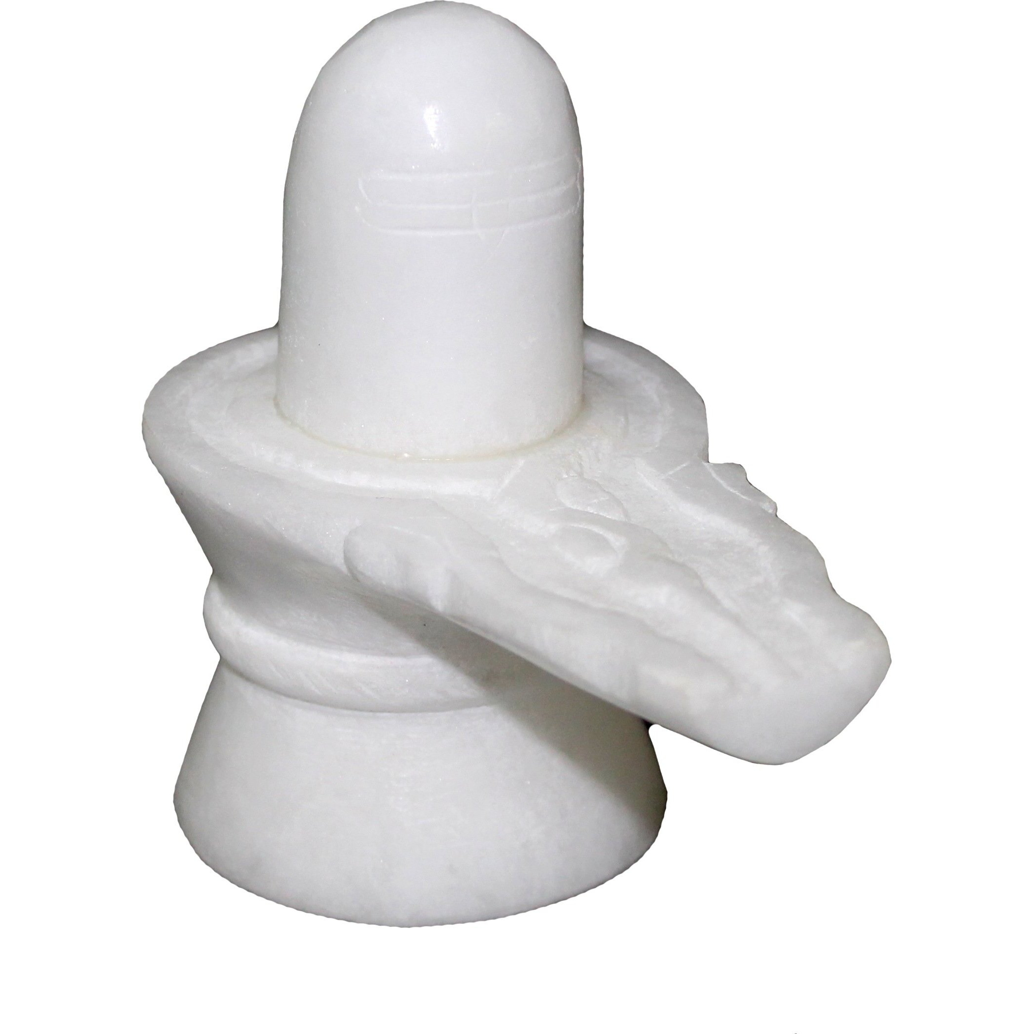 StonKraft 5 White Marble Shiva Lingam/Shiv Ling Shankar Bholenath Shivji Mahadev Bhole Bhandari Idol Murti