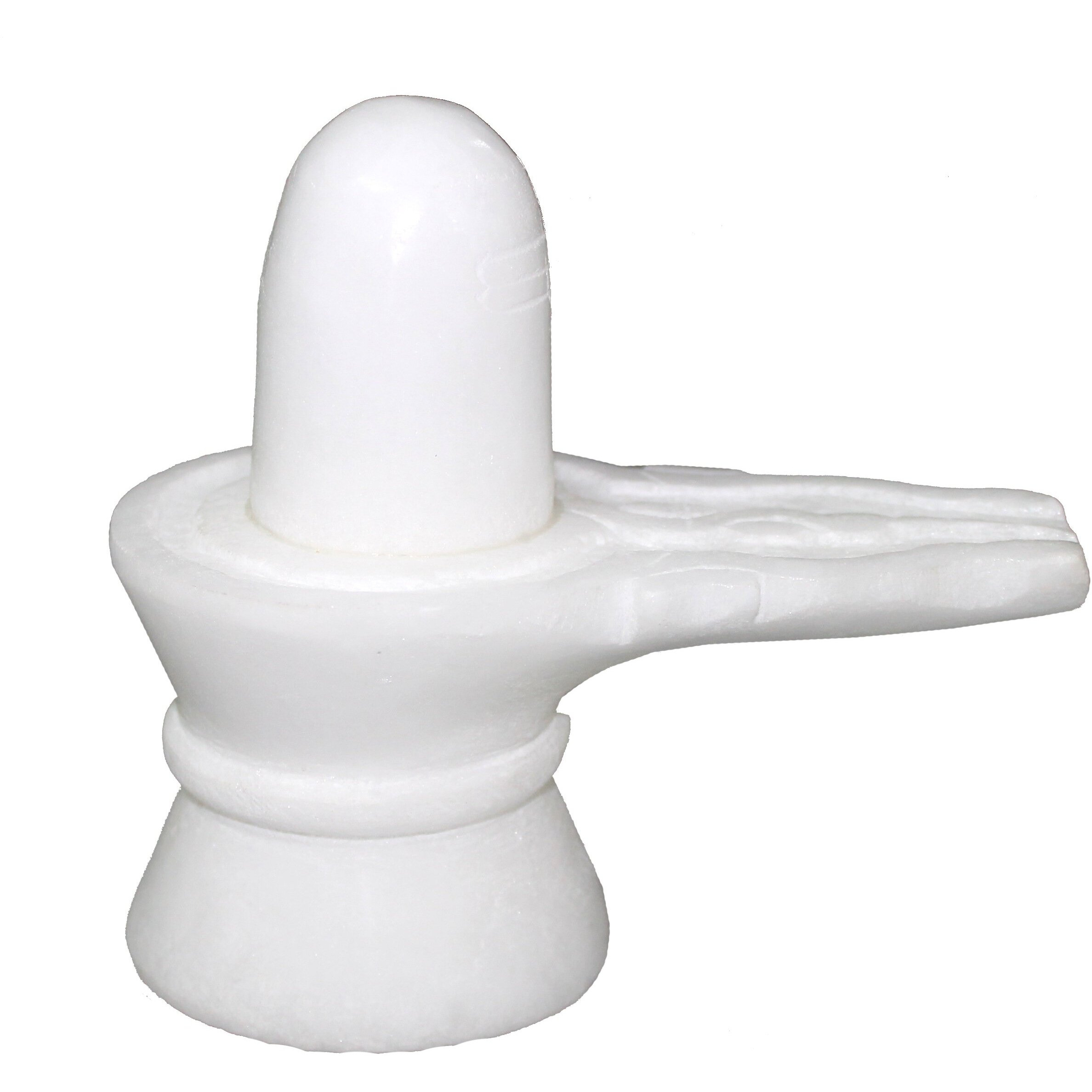 StonKraft 5 White Marble Shiva Lingam/Shiv Ling Shankar Bholenath Shivji Mahadev Bhole Bhandari Idol Murti