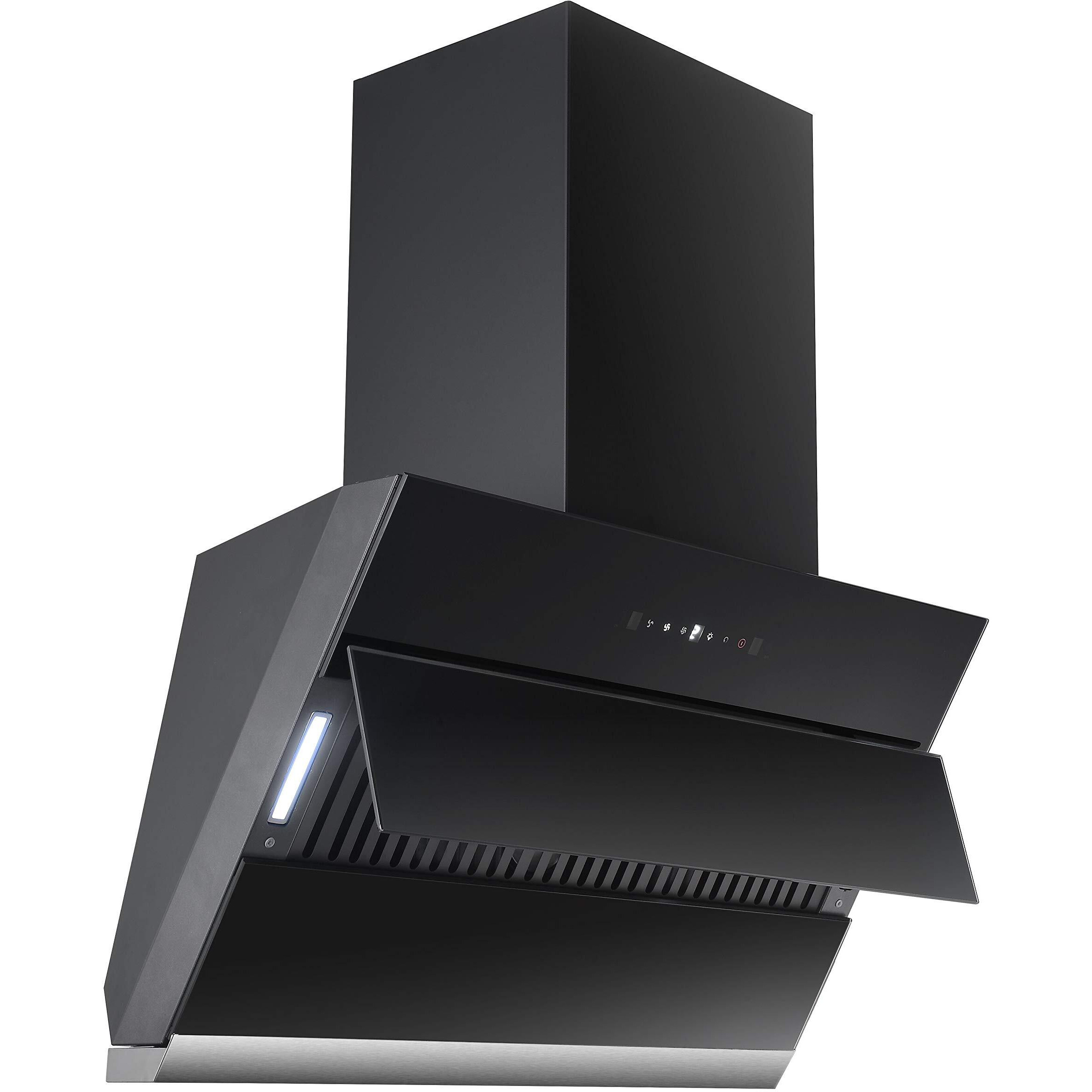 Faber 60 cm 1350 m/HR Auto-Clean Angular Kitchen Chimney (Hood Zenith FL SC AC BK 60, Filterless Technology, Touch Control, Black)