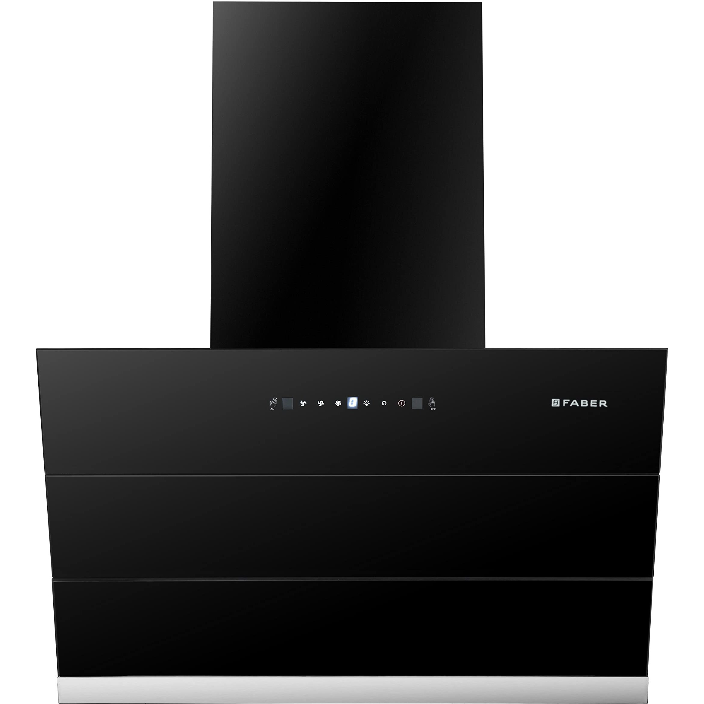 Faber 60 cm 1350 m/hr Slant, Filterless Auto Clean Chimney,12Yr Warranty on Motor (2Yr Comprehensive), Itailan Design, (HOOD BLISS FL SC AC BK 60, Touch & Gesture Control, Black)