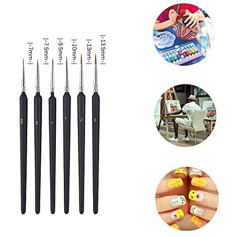 AstonAndiaMiniature Paint Plastic Brushes, Detail Fine Tip Paint Brushes Set with Ergonomic Handle - Suitable for Acrylic Painting, Oil, Face, Nail, Scale Model Painting