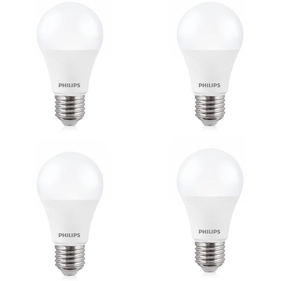 Philips Stellar Bright 12-Watt LED Bulb E27 Base (Crystal White, Pack of 4)