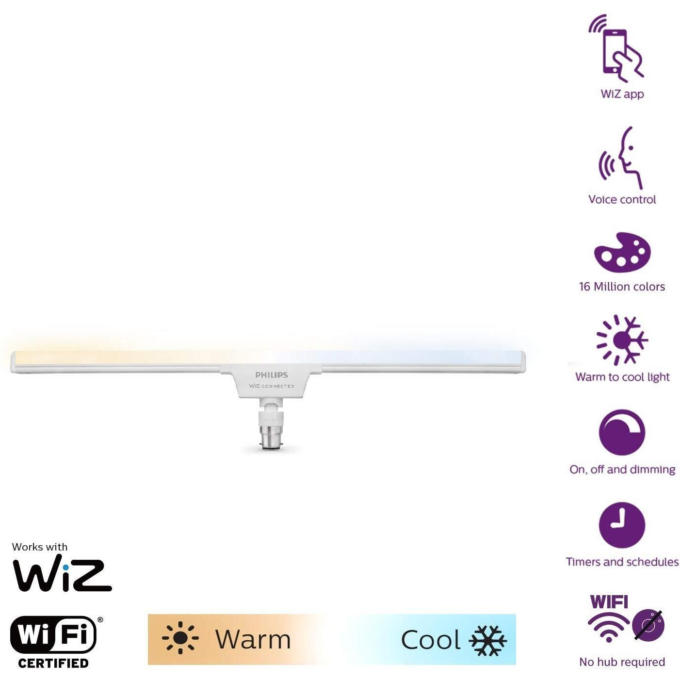 Philips Smart Wi-Fi LED T-Beamer 20-Watt 2-Feet (Pack of 1, Shades of White + Tunable + Dimmable + Pre-Set Modes, Compatible with Amazon Alexa and Google Assistant, B22, Pack of 1)