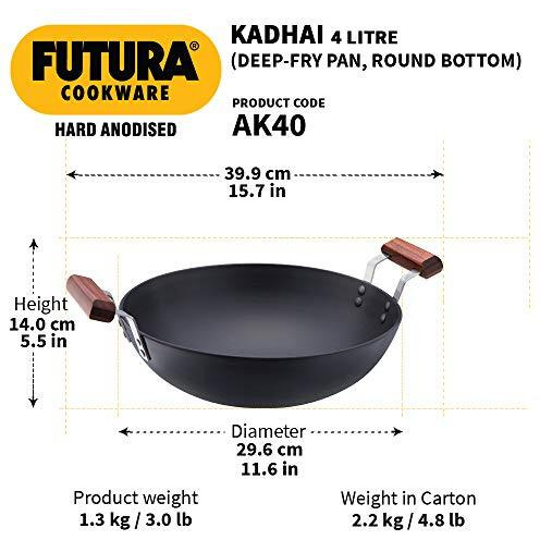 Futura Hard Anodised Deep-Fry Pan 4 L, 26 cm, 4.06 mm