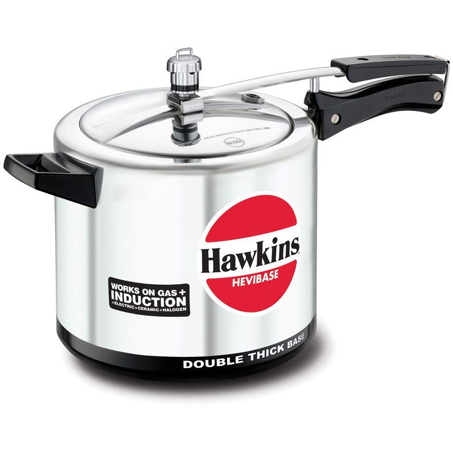 Hawkins Aluminium 6.5 Litre Hevibase Pressure Cooker, Induction Inner Lid Cooker, Silver (Ih65)