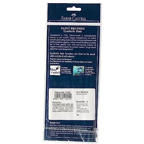 Faber-Castell Paint Brush - Synth Hair Flat, Size-2 (Pack of 10)