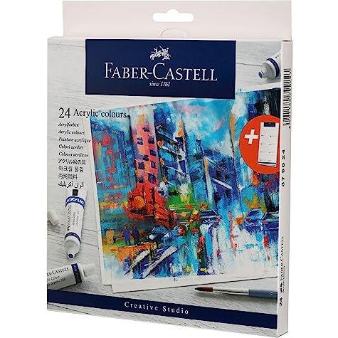 Faber-Castell 379024 CS Acrylic Colours 9ML Set of 24, Assorted