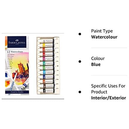 Faber-Castell Creative Studio Watercolours, 5 ml - Set of 12, Multicolor