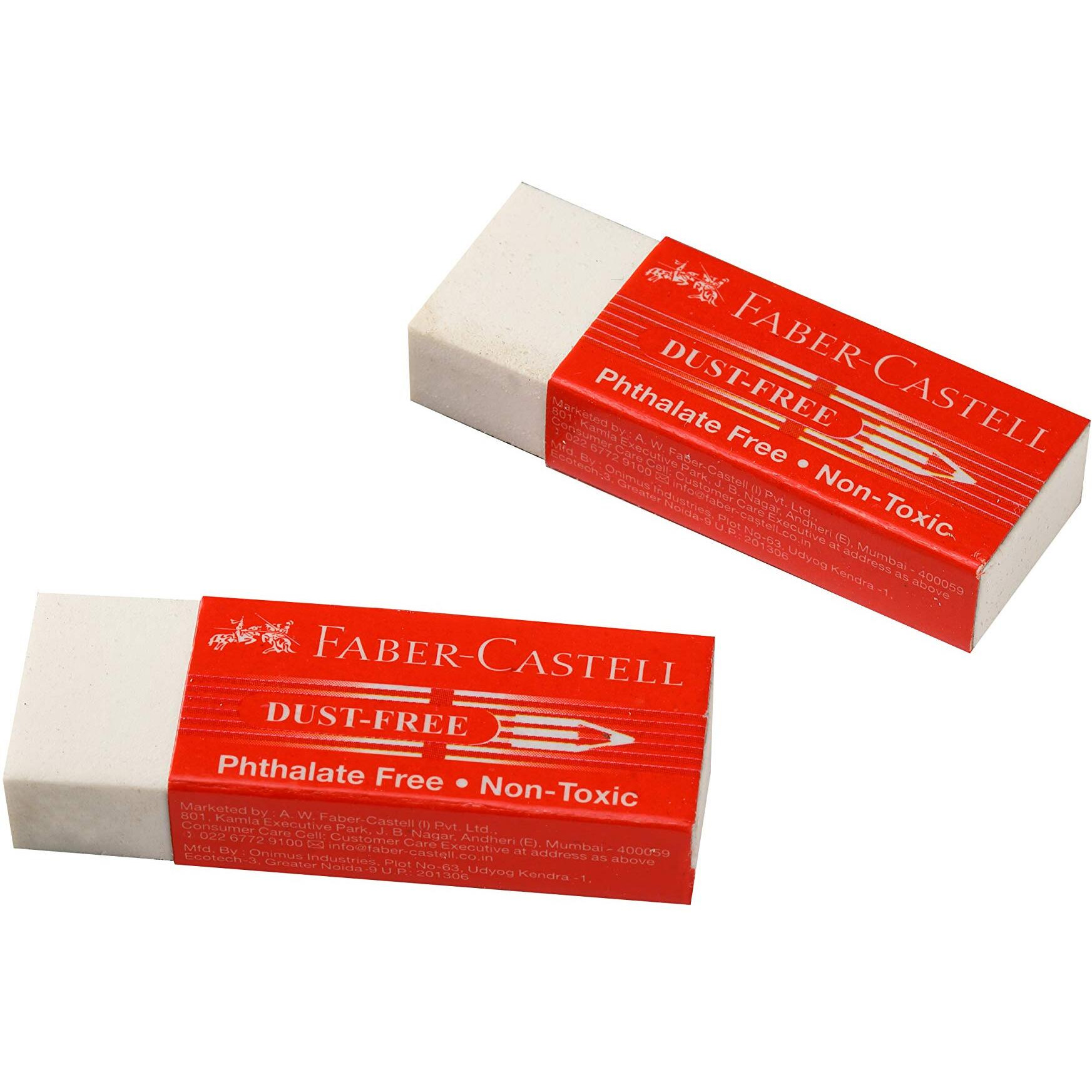 Faber-Castell Dust-Free Erasers - Large, Pack of 20 (White)