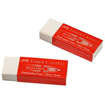 Faber-Castell Dust-Free Erasers - Large, Pack of 20 (White)