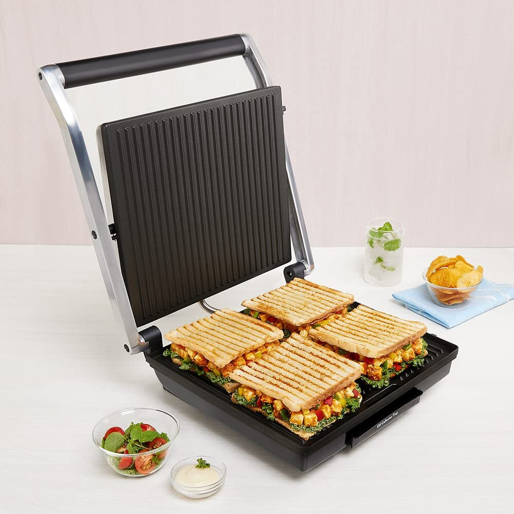 Borosil Super Jumbo 2000-Watt Grill Sandwich Maker, Black