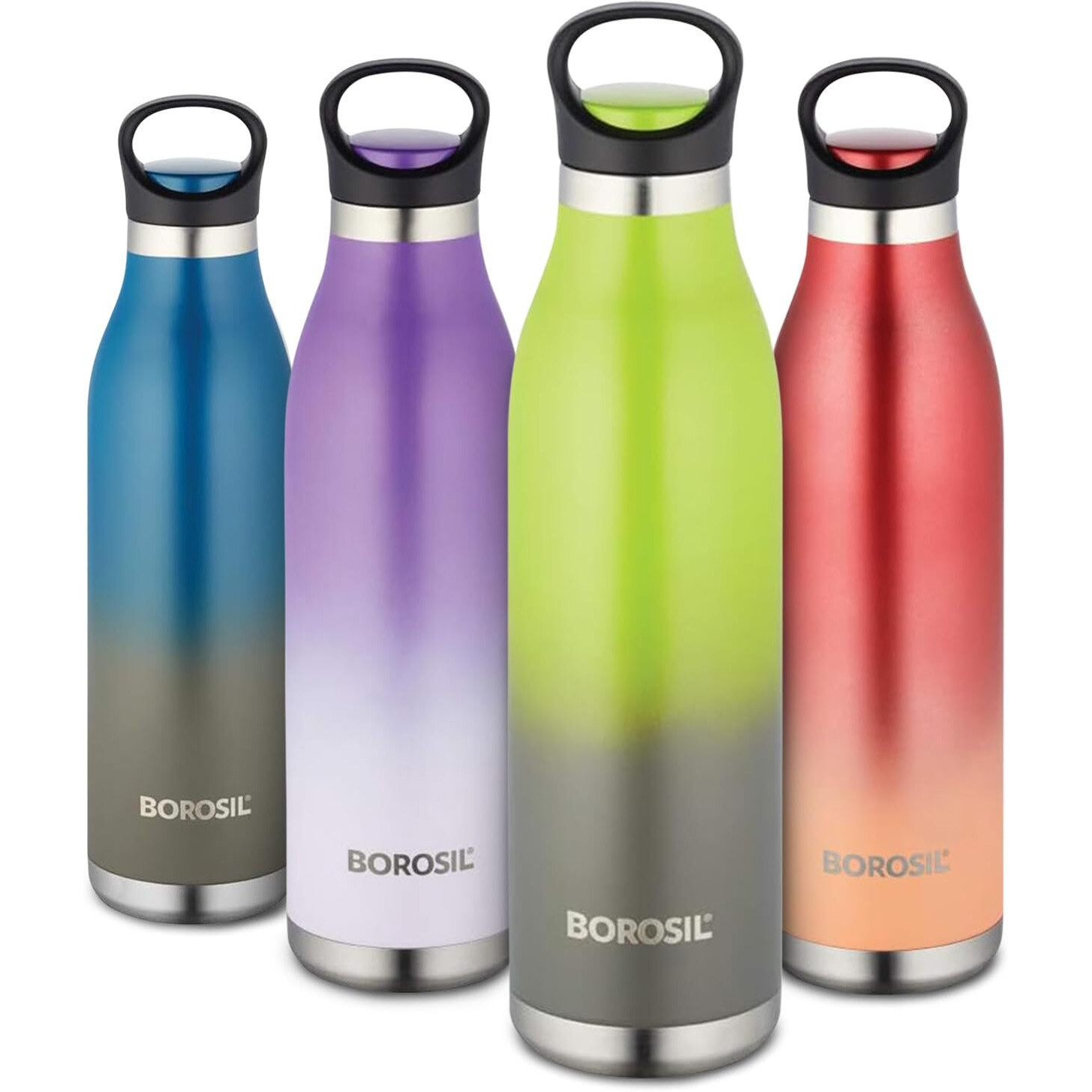 Borosil Hydra Color Crush 700 ml Stainless Steel Wate Bottle | Double Wall Vacuum Insulated Flask | 24 Hrs Hot & Cold | 1 Year Warranty, Green