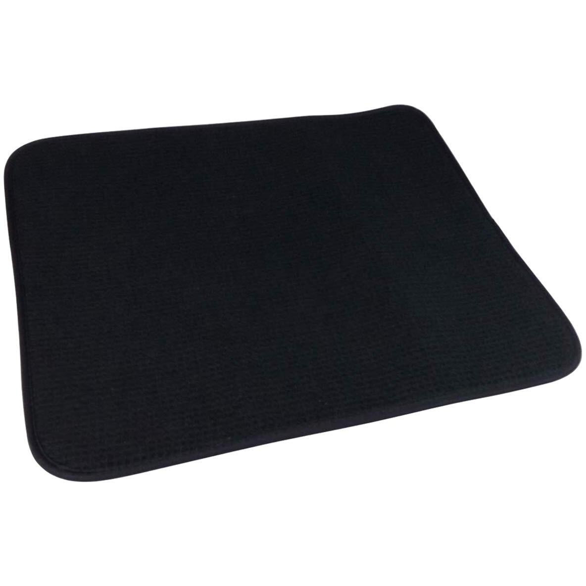 Primeway Microfibre Polyester Extremely Absorbent Anti-Slip Dish Drying Mat, Black (40x45cm)