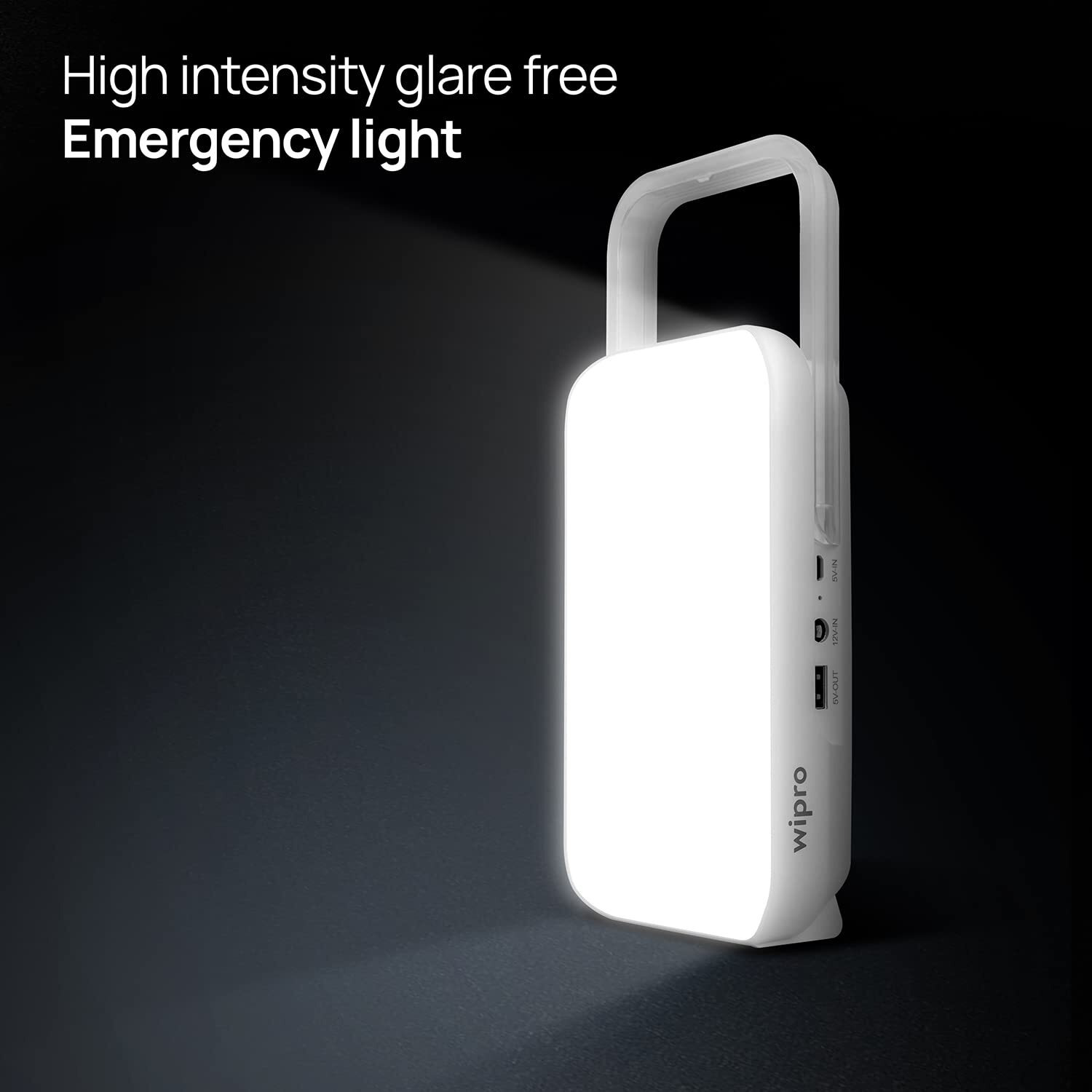 wipro Safari Emergency Rechargeable Led Lantern with 7200 Mah Battery | 122 Individual Led Lights | Brightness Control Feature | in- Built Mobile Charging Point|15 Watt (Pack of 1) White