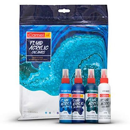 Camel Fluid Acrylic Kit-Aqua Series,Multicoloured