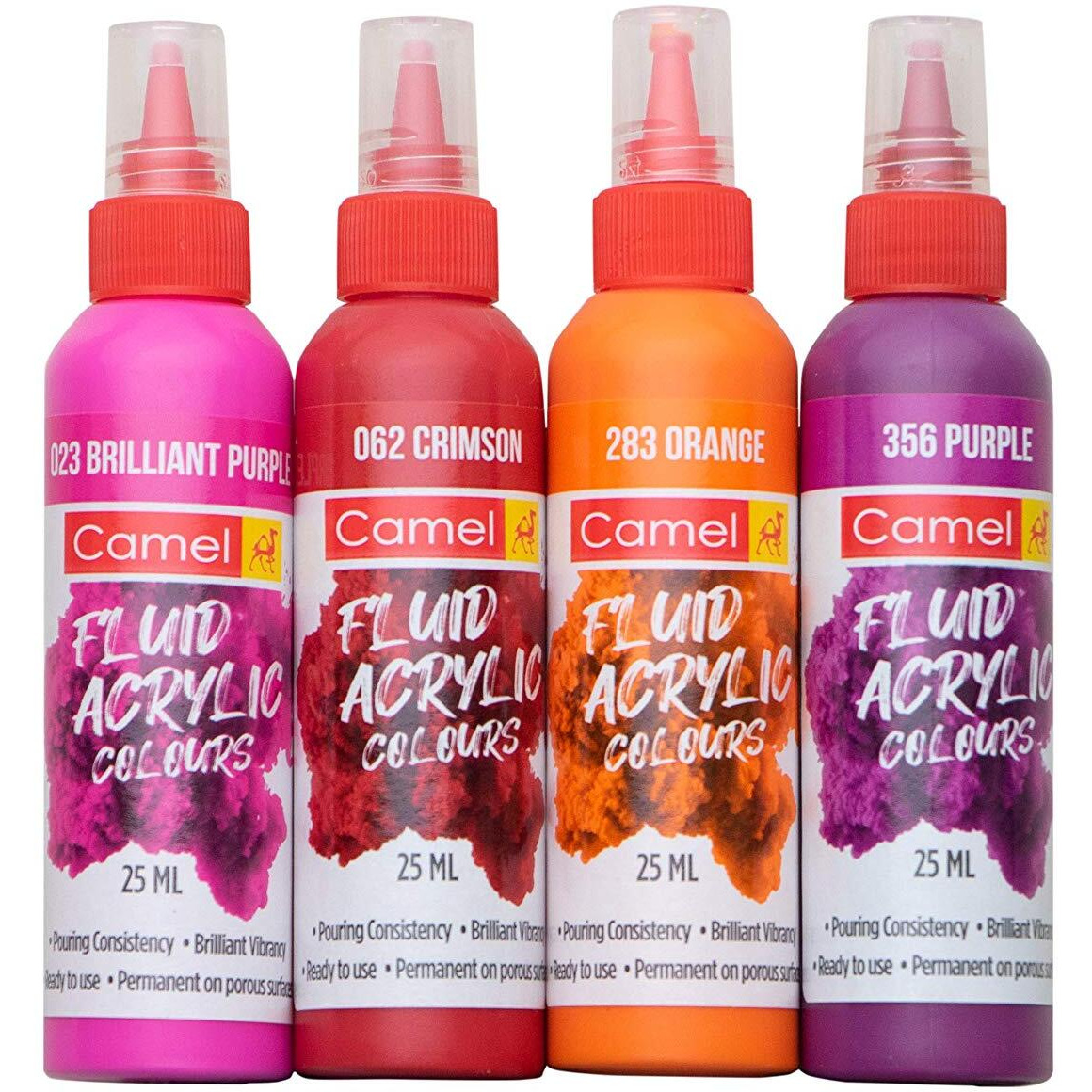 Camel Fluid Acrylic Kit-Sunset Series,Multicoloured