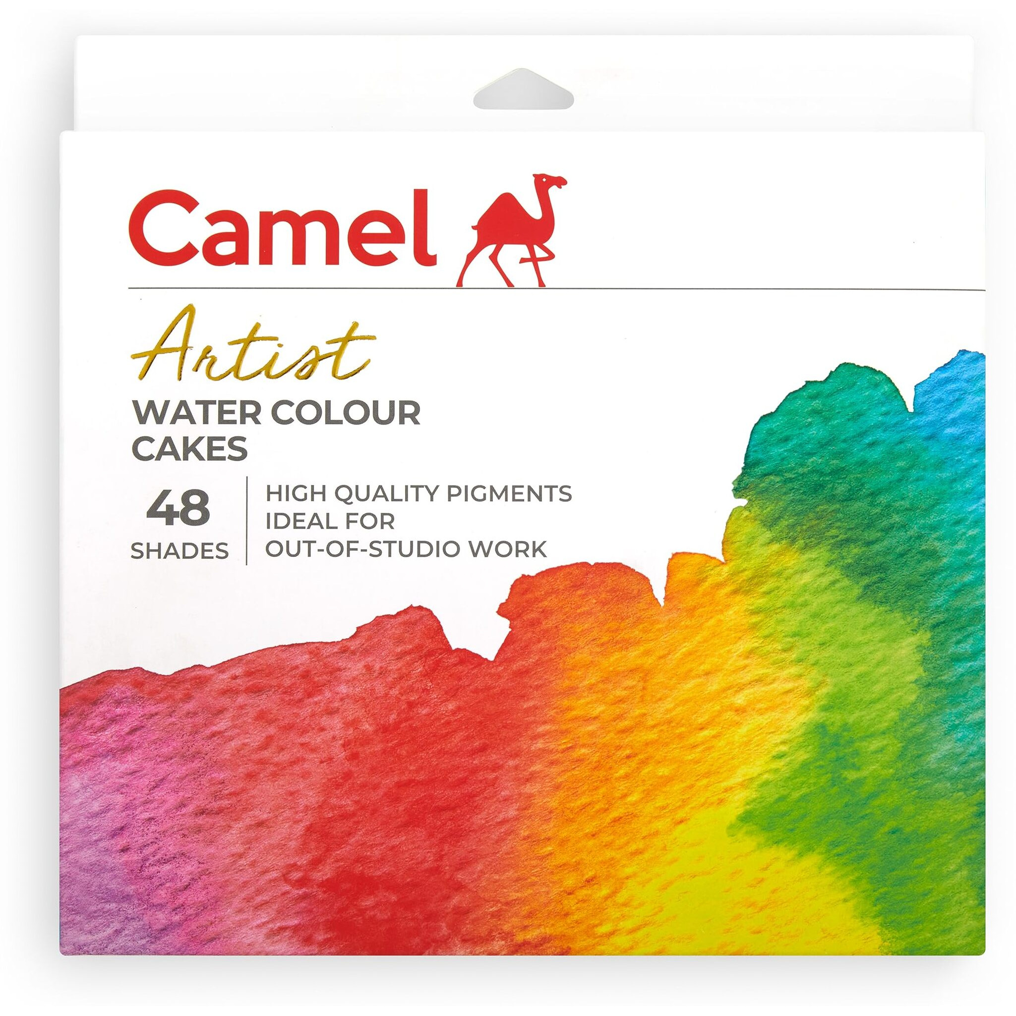 Camel Artist Water Colour Cakes Set - Pack of 48 shades with brush, Multicolour