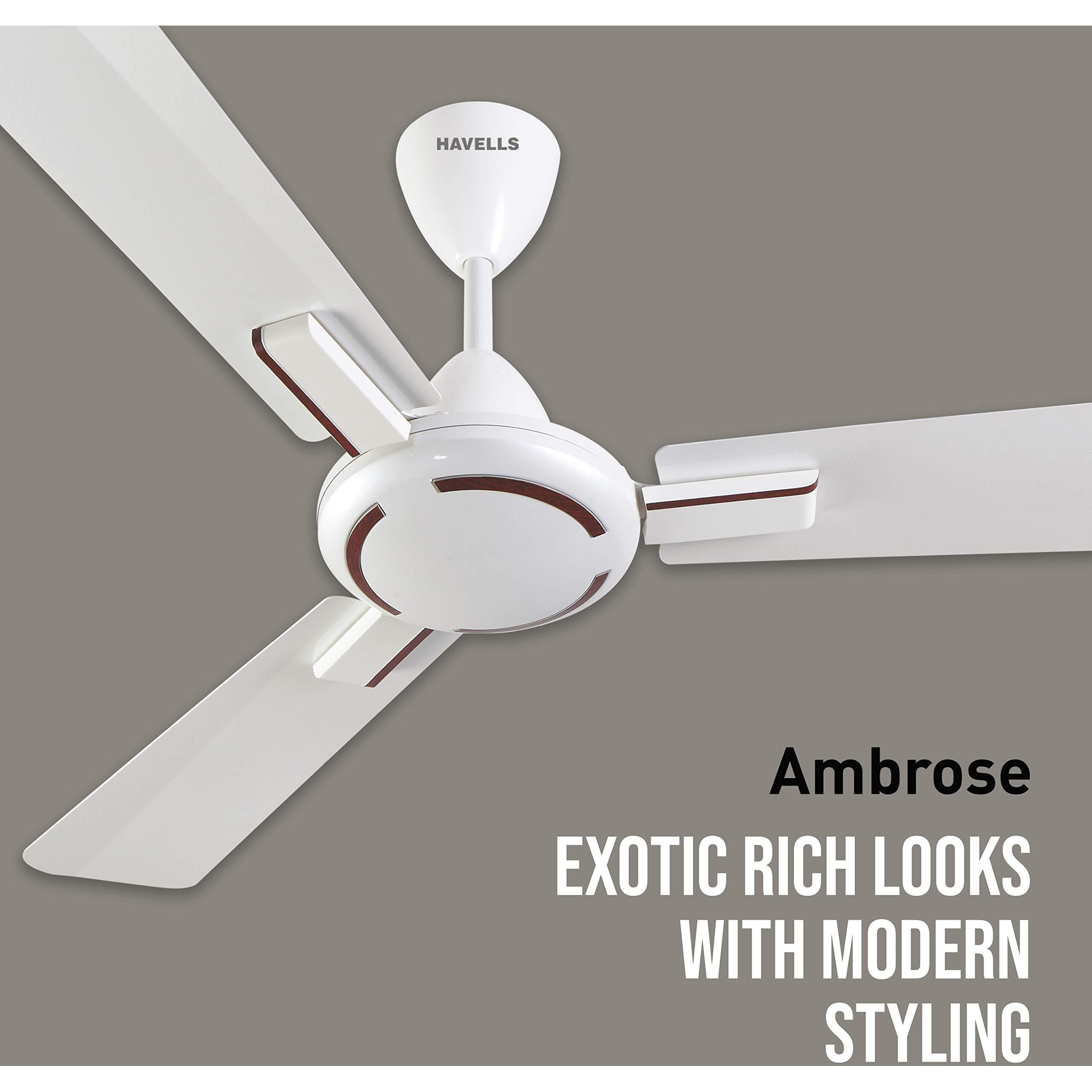 Havells Ambrose 1200mm Ceiling Fan (Pearl White Wood)