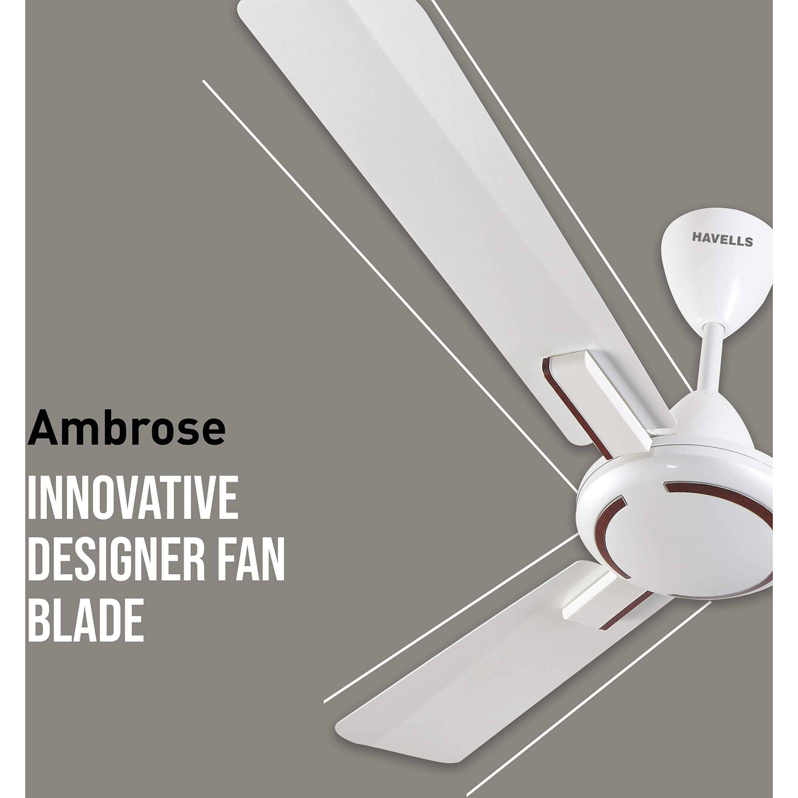 Havells Ambrose 1200mm Ceiling Fan (Pearl White Wood)