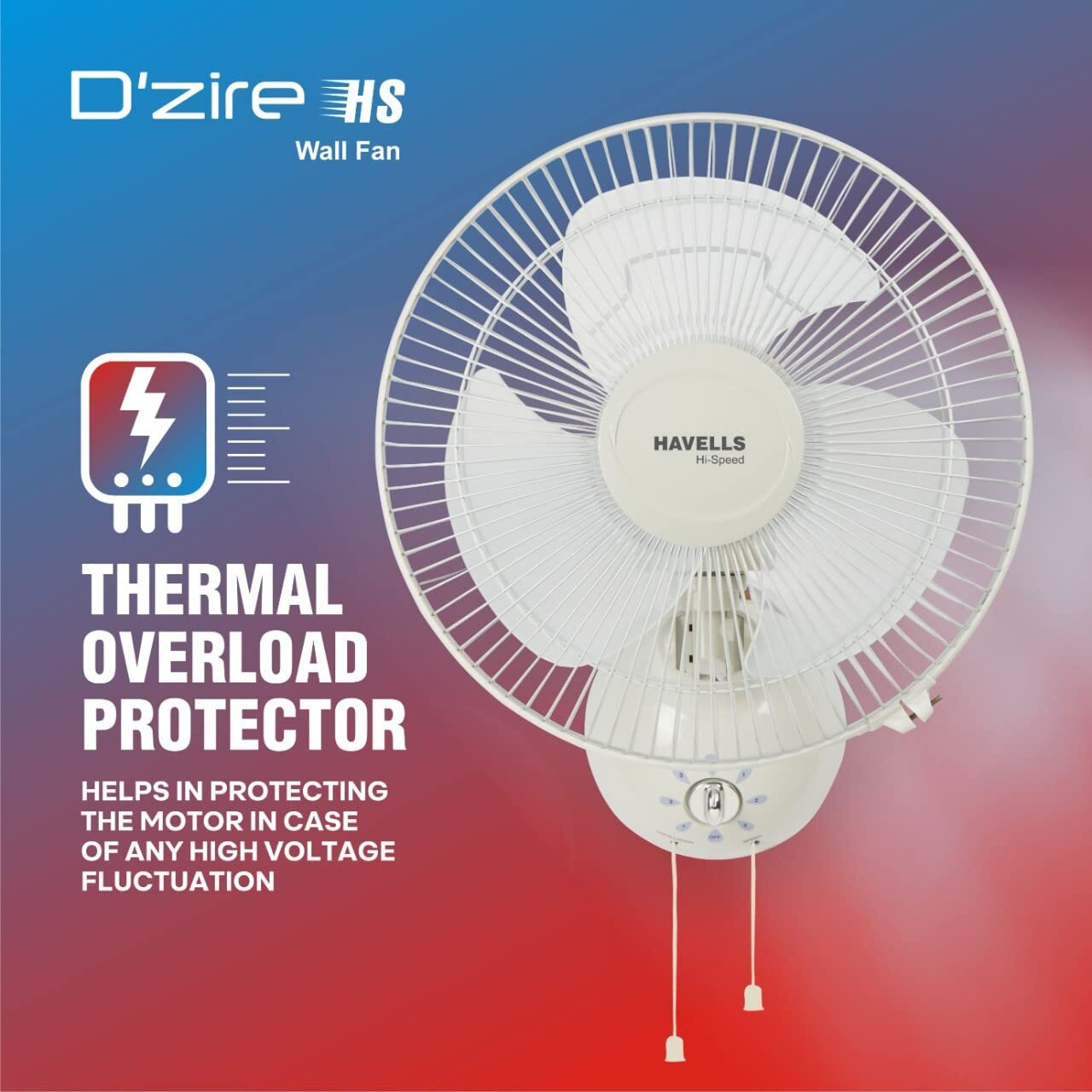 Havells Dzire High Speed 300mm Wall Fan (Grey)