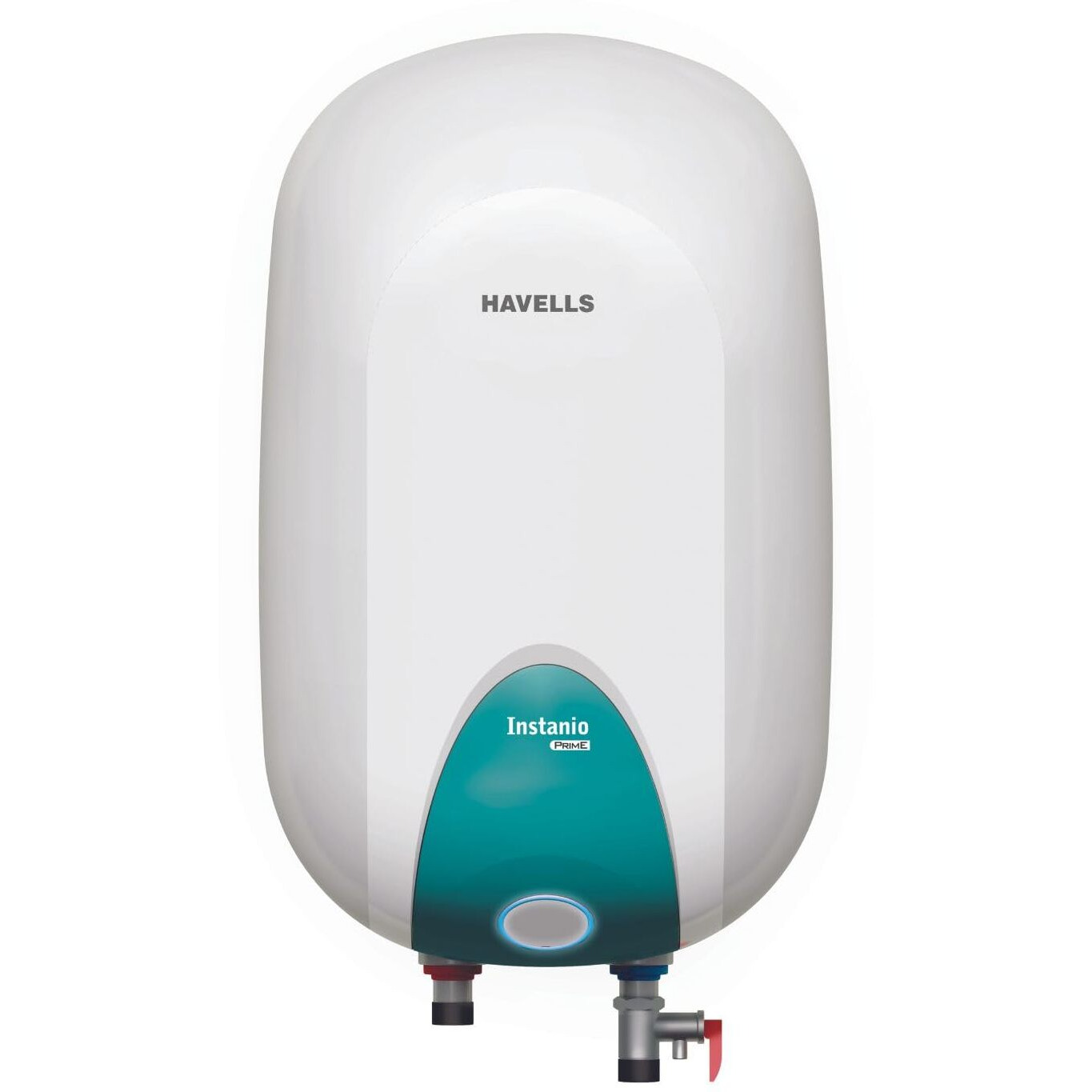 Havells Instanio Prime 15 Litre Storage Water Heater | Glass Coated Tank, Heavy Duty Anode Rod For Rust Protection | Warranty 7 Year on Tank, Free Flexi Pipes, Free Installation | (White Blue)