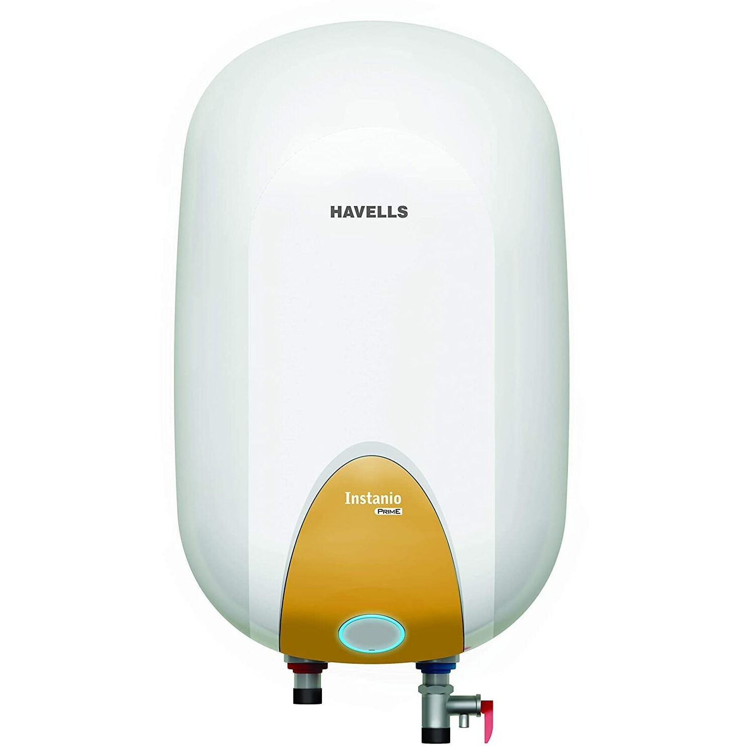 Havells Instanio Prime 15 Litre Storage Water Heater | Glass Coated Tank, Heavy Duty Anode Rod For Rust Protection | Warranty 7 Year on Tank, Free Flexi Pipes, Free Installation | (White Mustard)