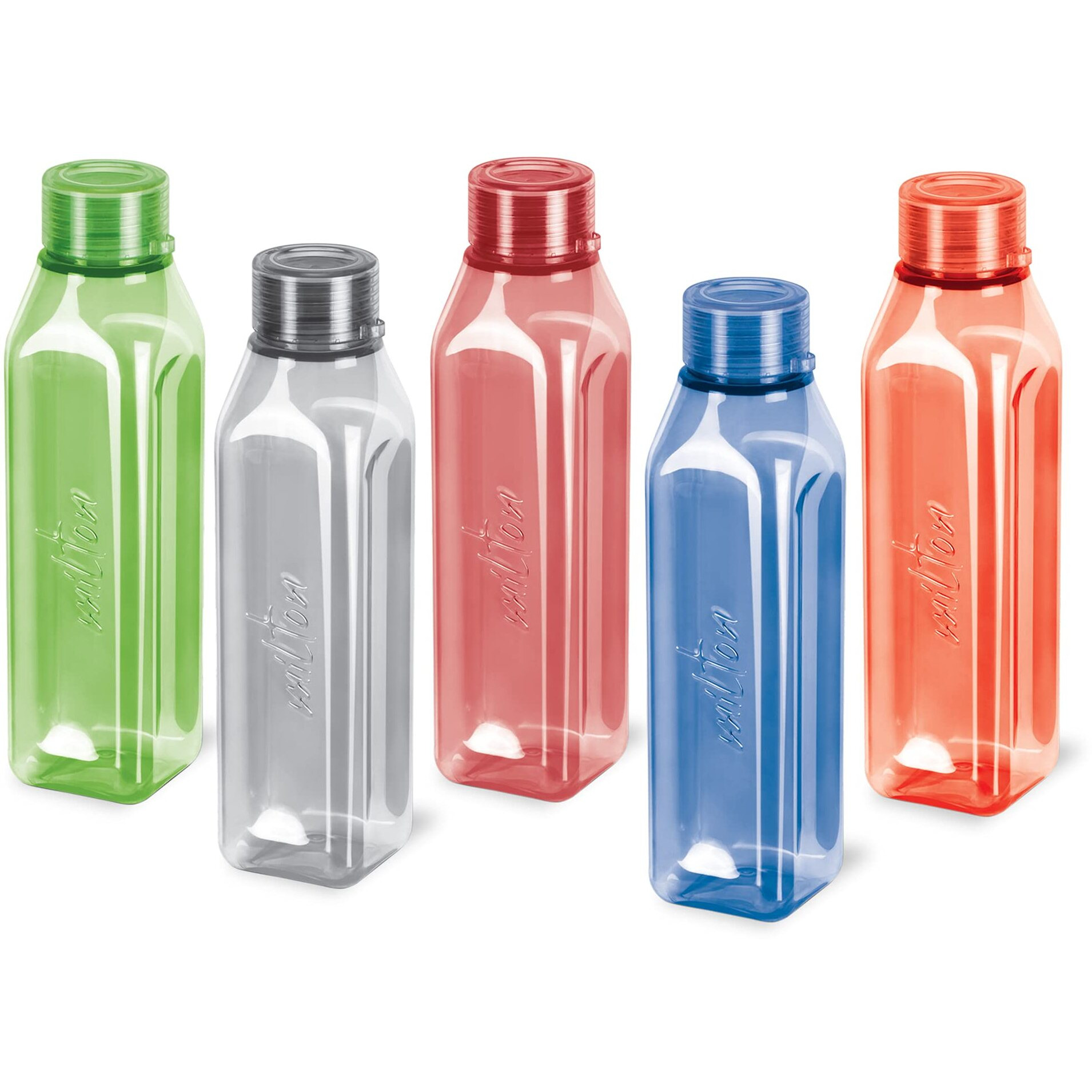 Milton Prime 1000 Pet Water Bottle, Set of 5, 1 Litre Each, Assorted | BPA Free | 100% Leak Proof | Office Bottle | Gym Bottle | Home | Kitchen | Travel Bottle | Hiking | Treking Bottle