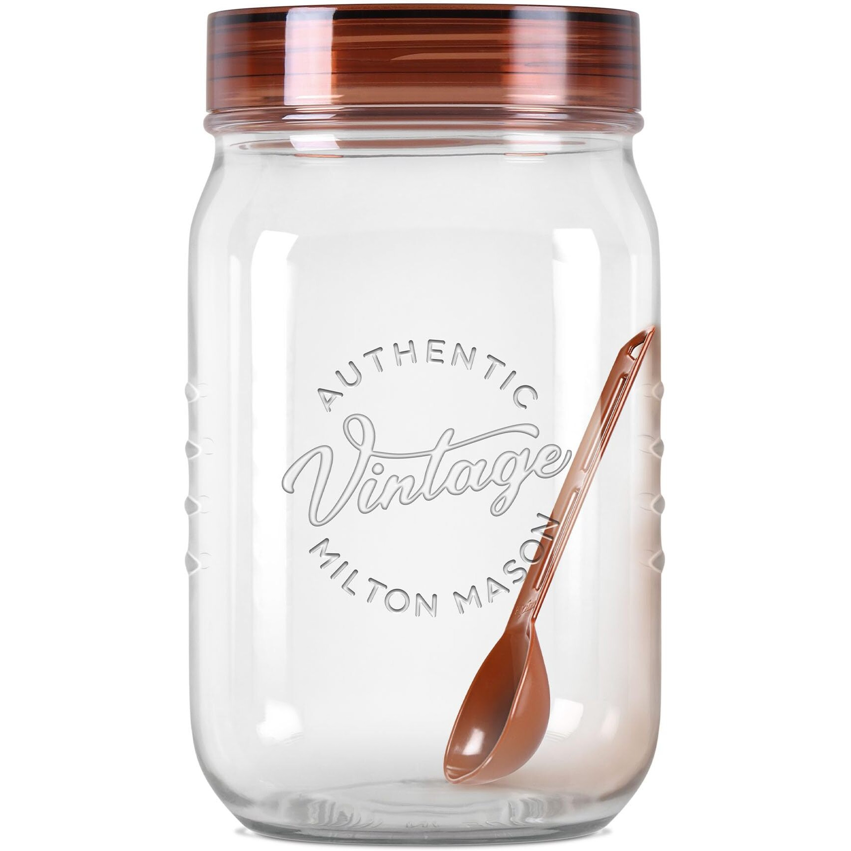 MILTON Vintage Pet Jar, 3 Litres, Transparent | Food Grade | Air Tight | BPA Free | Food Storage Container, Polyethylene Terephthalate