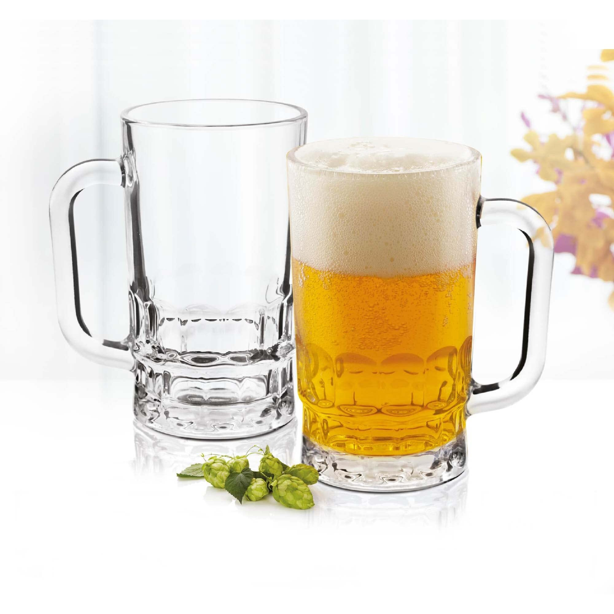 Treo by Milton Gusto Cool Glass Mug Set of 2, 335 ml Each, Transparent | Beer | Drink | Juice