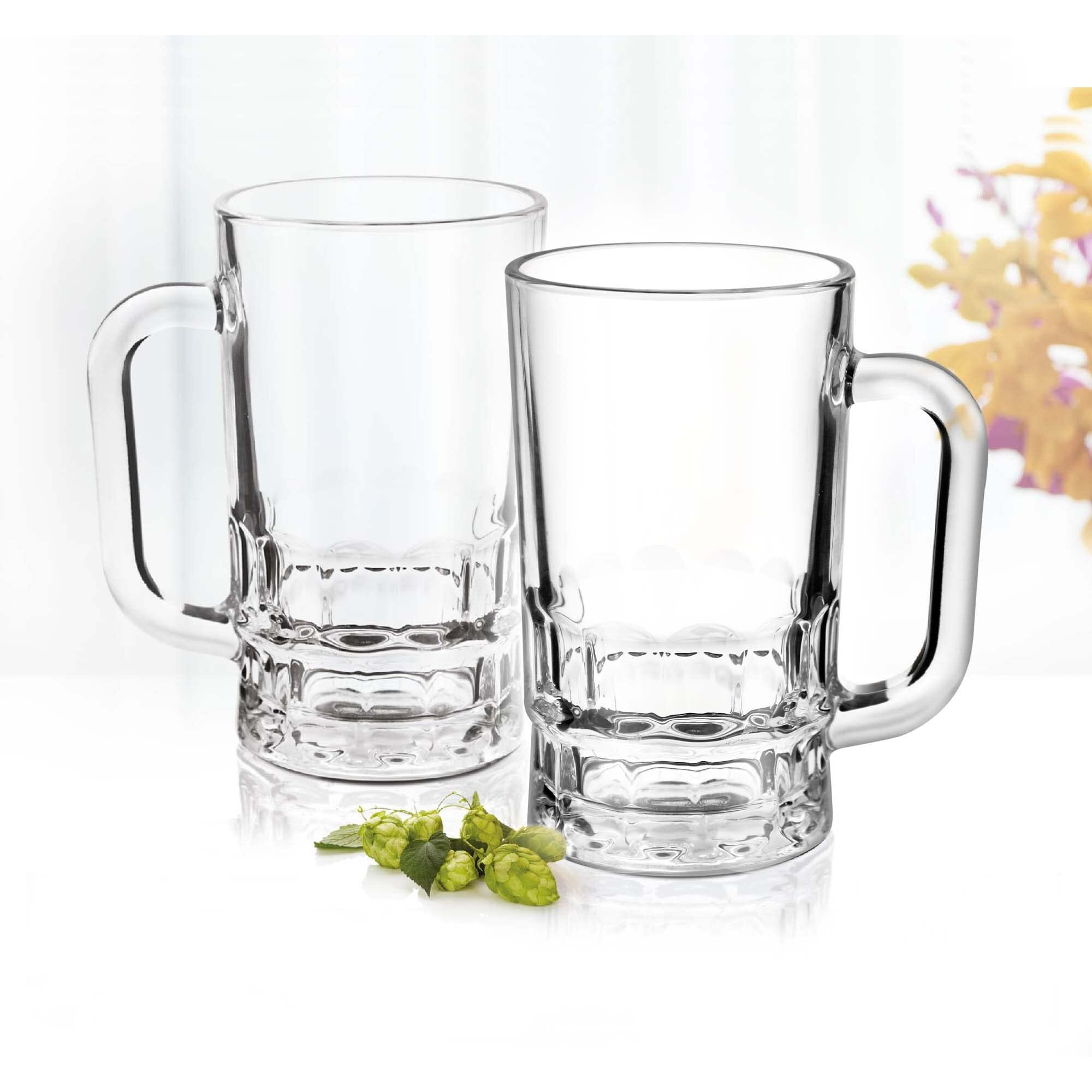 Treo by Milton Gusto Cool Glass Mug Set of 2, 335 ml Each, Transparent | Beer | Drink | Juice