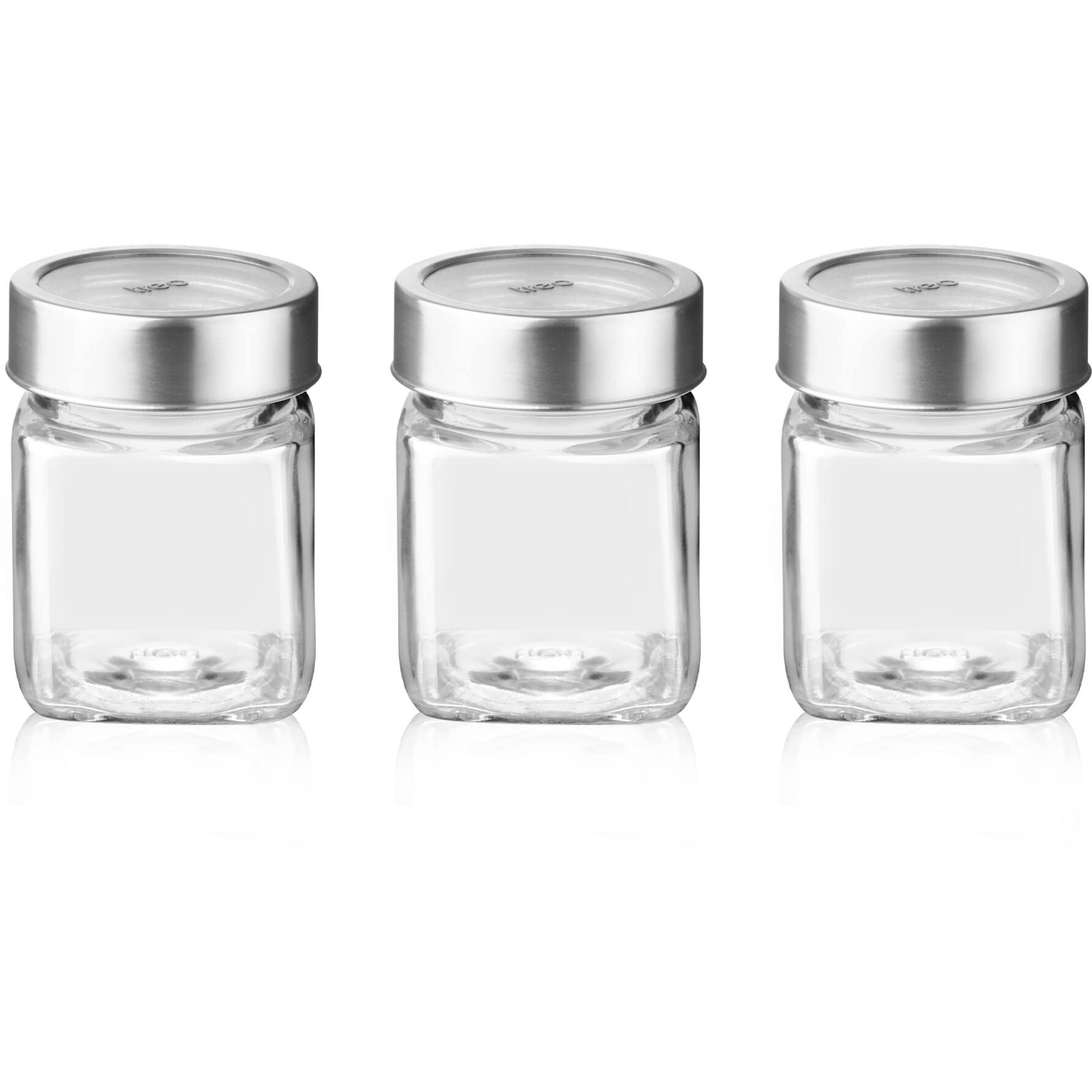 Treo By Milton Cube Storage Glass Jar, Set of 3, 180 ml Each, Transparent | BPA Free | Storage Jar | Kitchen Organizer | Modular | Multipurpose Jar