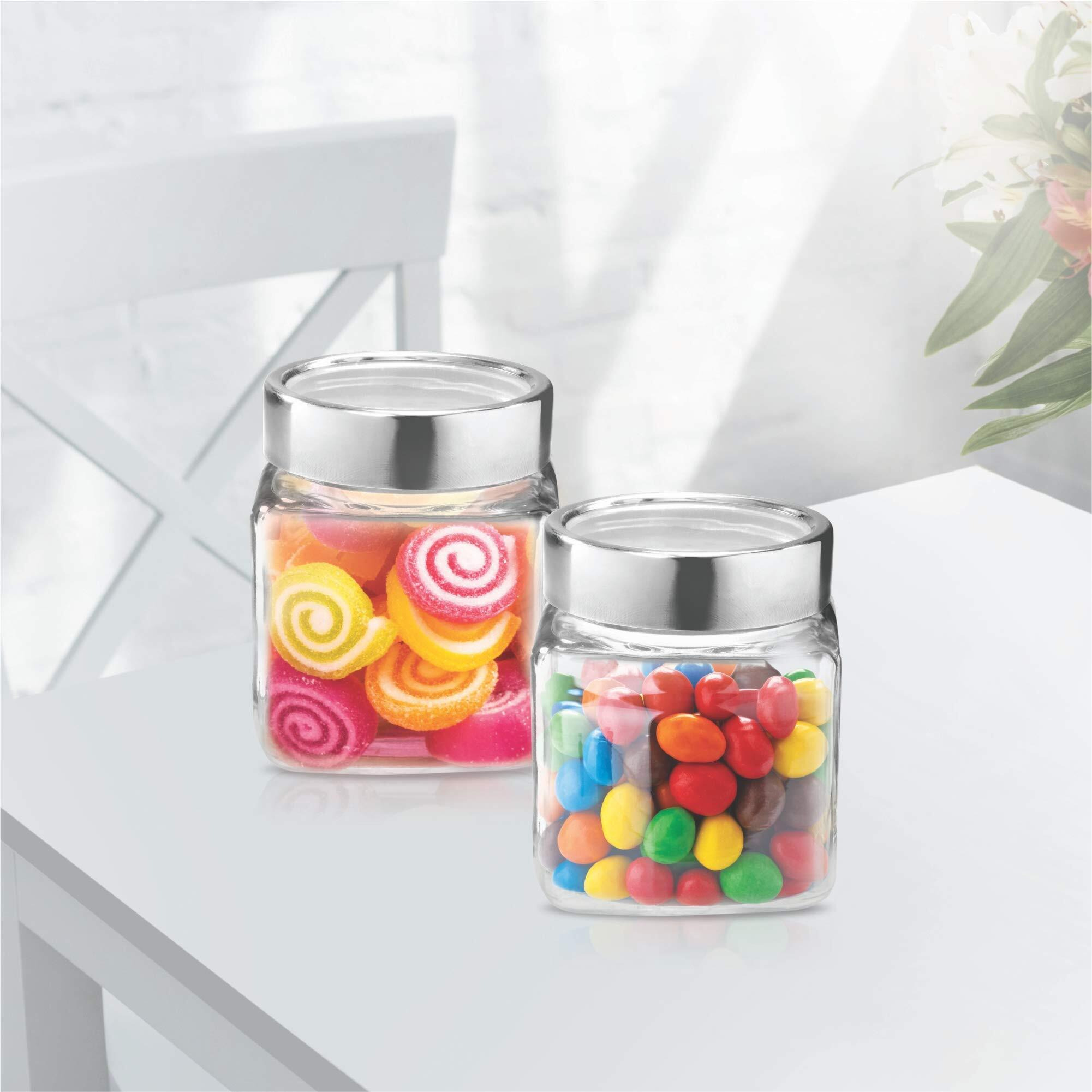 Treo By Milton Cube Storage Glass Jar, Set of 3, 180 ml Each, Transparent | BPA Free | Storage Jar | Kitchen Organizer | Modular | Multipurpose Jar