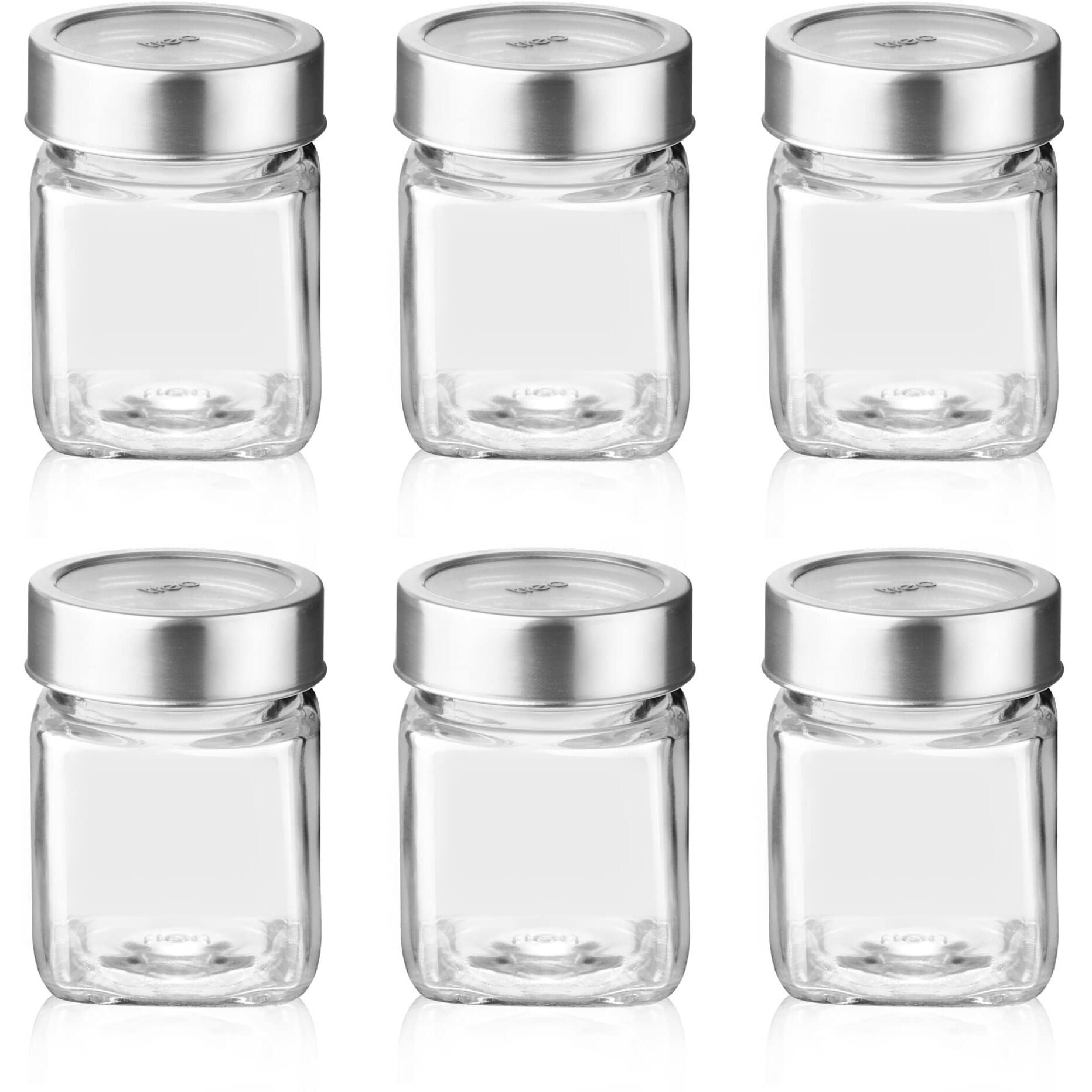 Treo By Milton Cube Storage Glass Jar, Set of 6, 180 ml Each, Transparent| BPA Free | Storage Jar | Kitchen Organizer | Modular | Multipurpose Jar | Cookies Jar