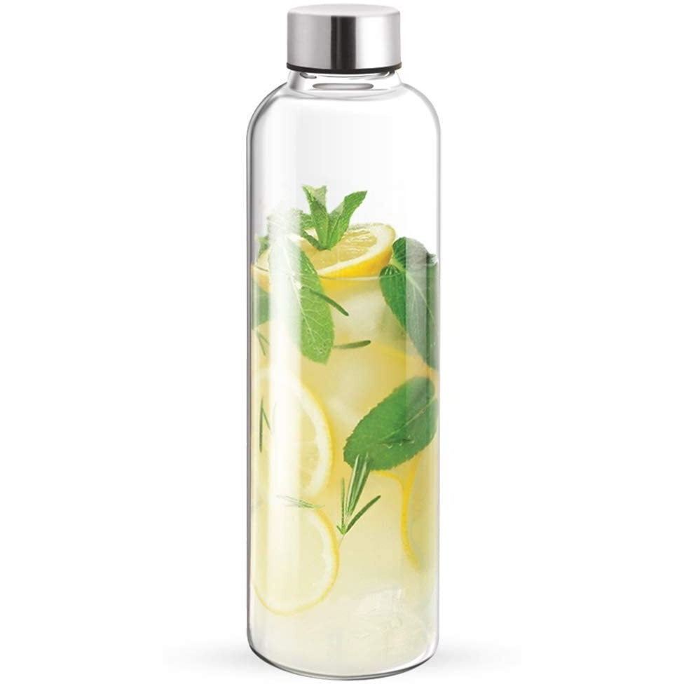 TREO by Milton Clarion Borosilicate Glass Water Bottle, 760 ml, Transparent | Microwave Safe | Leak Proof | BPA Free | Scratch Resistant | Dishwasher Safe | Odour Free