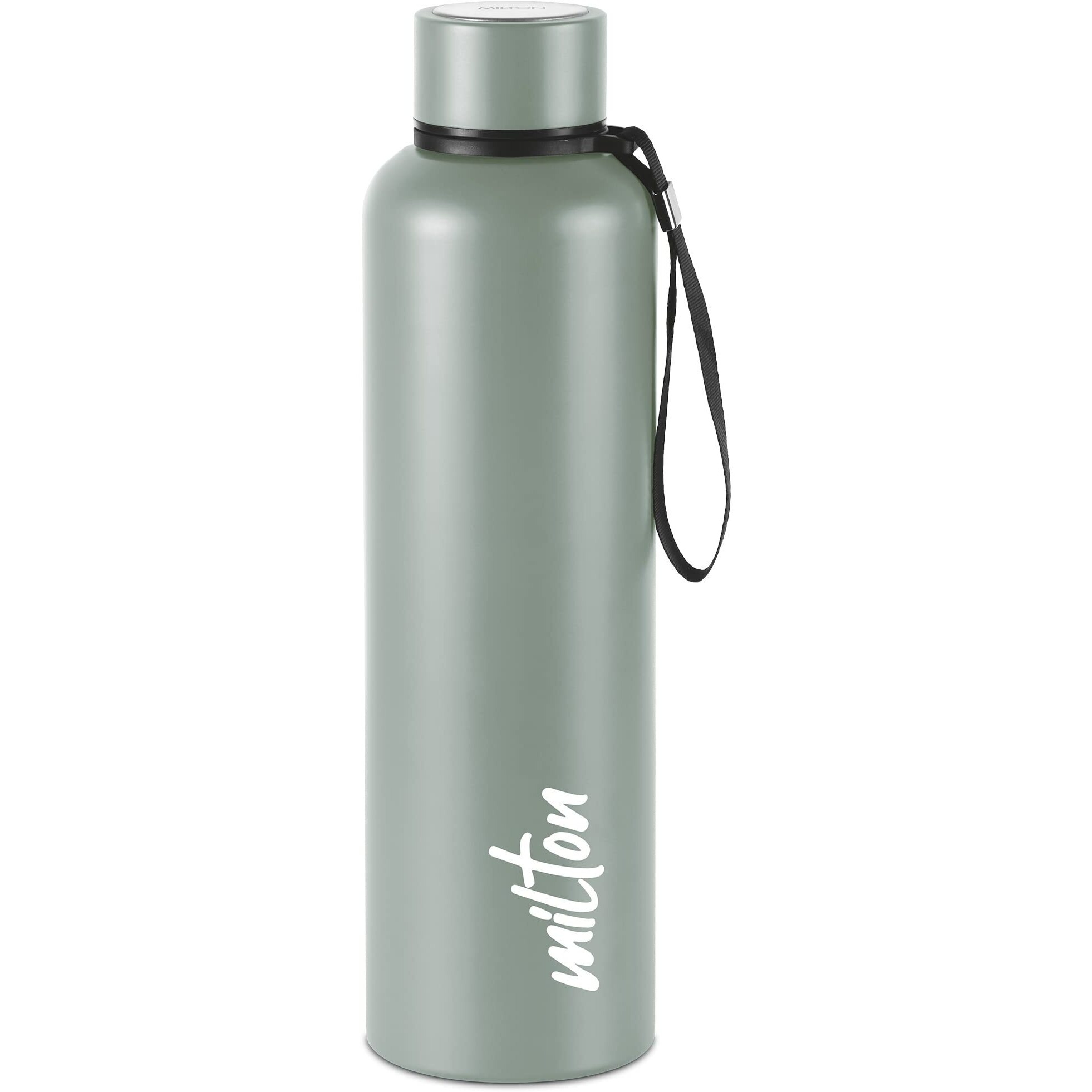 Milton Aura 1000 Thermosteel Bottle, 1.05 litre, Grey | 24 Hours Hot and Cold | Easy to Carry | Rust & Leak Proof | Tea | Coffee | Office| Gym | Home | Kitchen | Hiking | Trekking | Travel Bottle